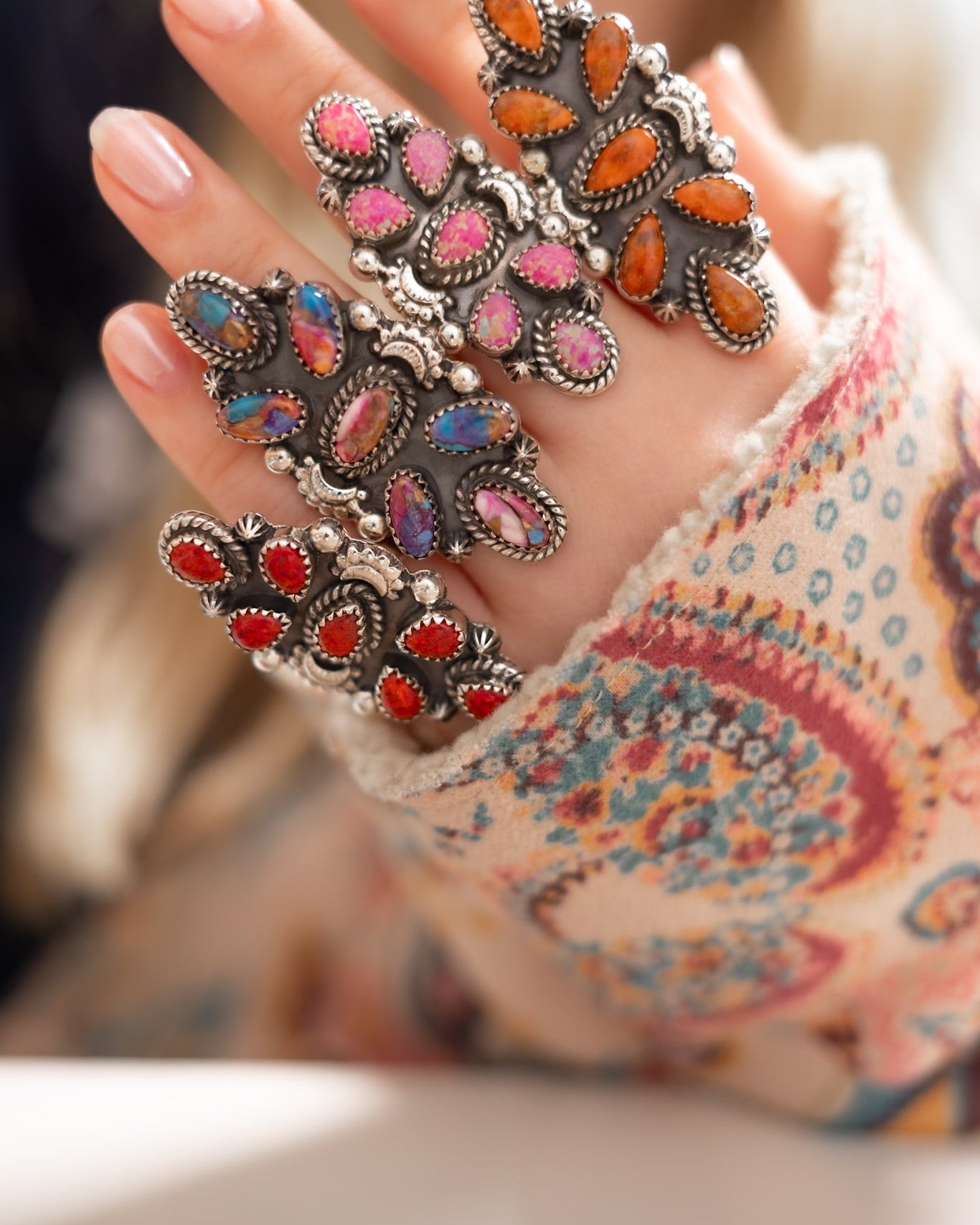 Moonlight Stone Rings | Krush Kouture-Cluster Rings-Krush Kandy, Women's Online Fashion Boutique Located in Phoenix, Arizona (Scottsdale Area)