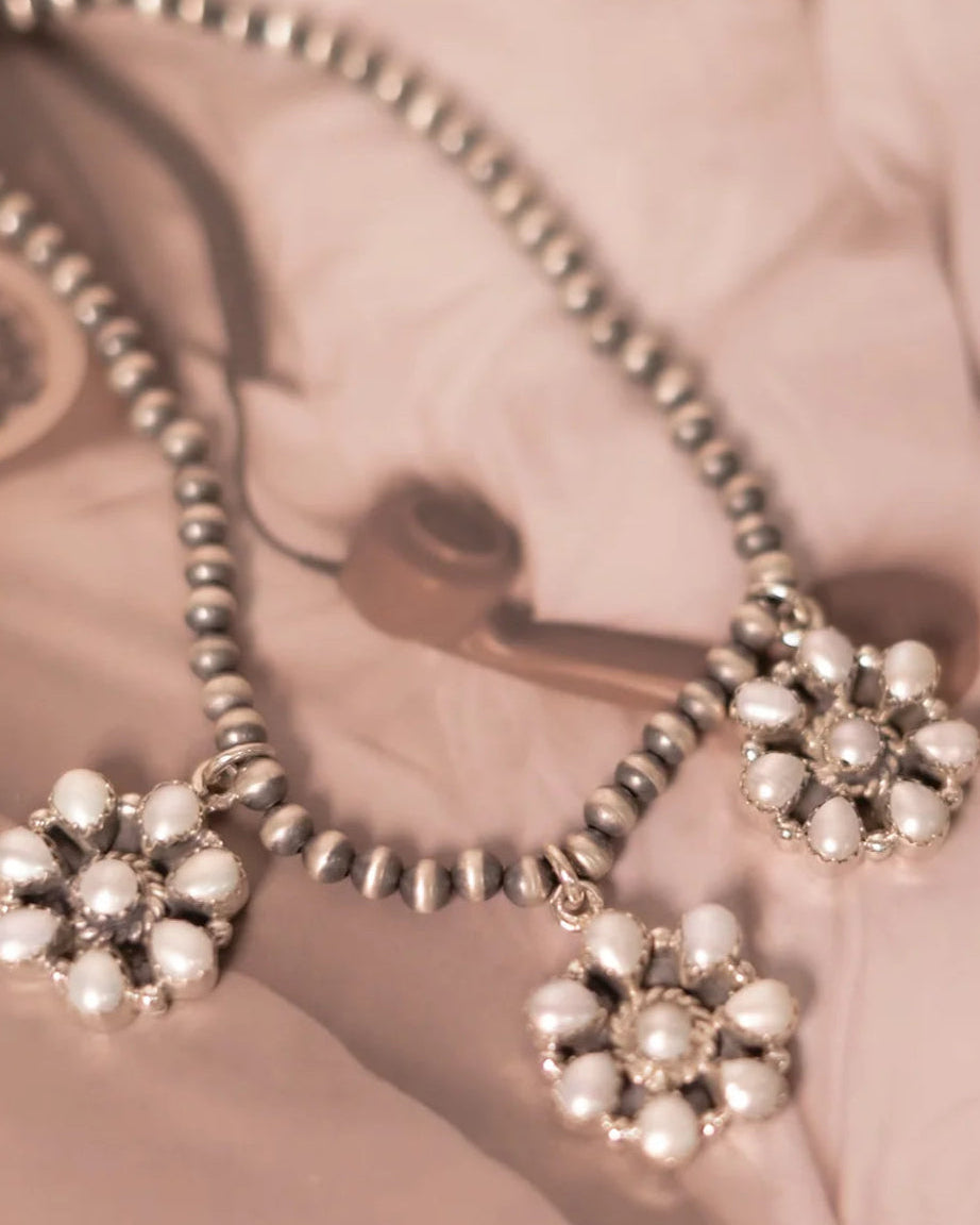 Desert Pearls Cluster Necklace-Squash Blossom Necklaces-Krush Kandy, Women's Online Fashion Boutique Located in Phoenix, Arizona (Scottsdale Area)