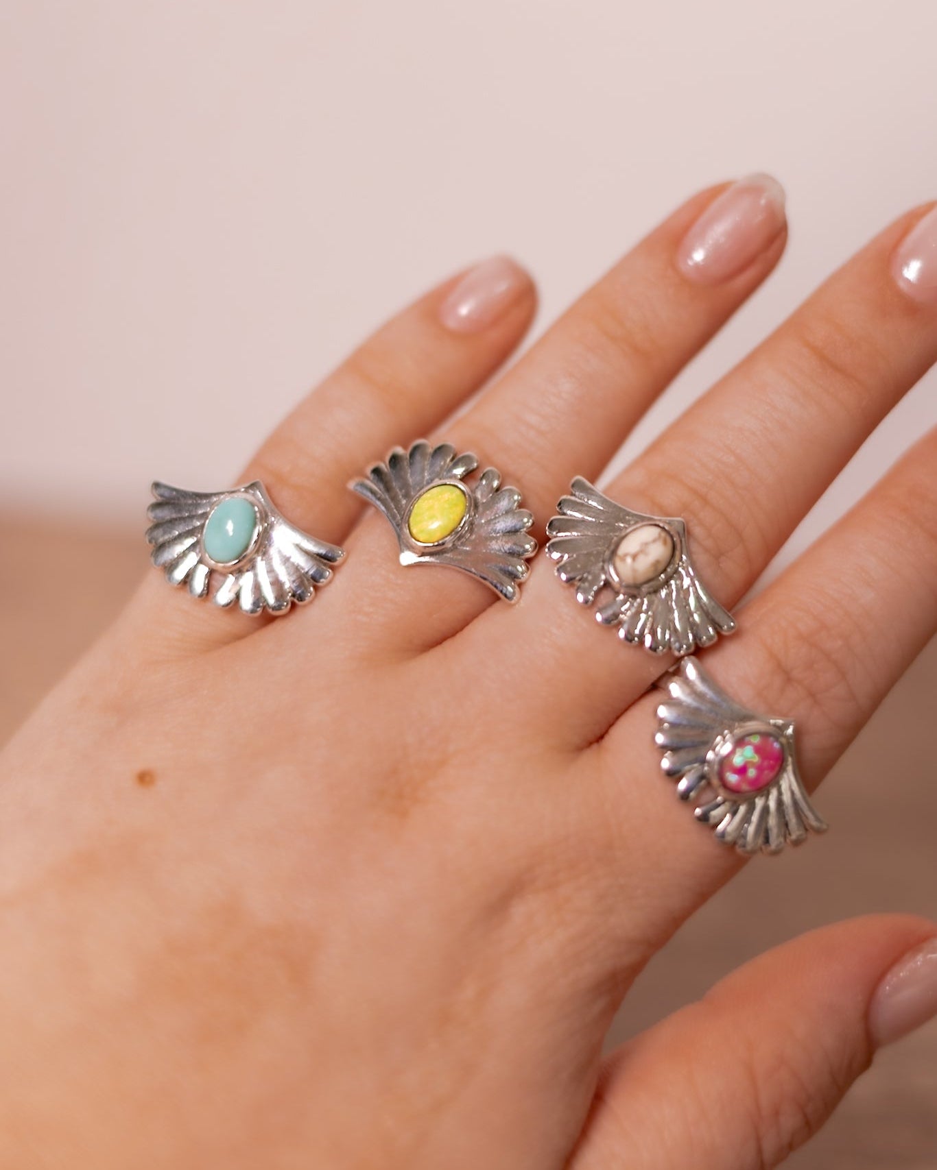 Heavenly Tide Single Stone Ring-Statement Rings-Krush Kandy, Women's Online Fashion Boutique Located in Phoenix, Arizona (Scottsdale Area)