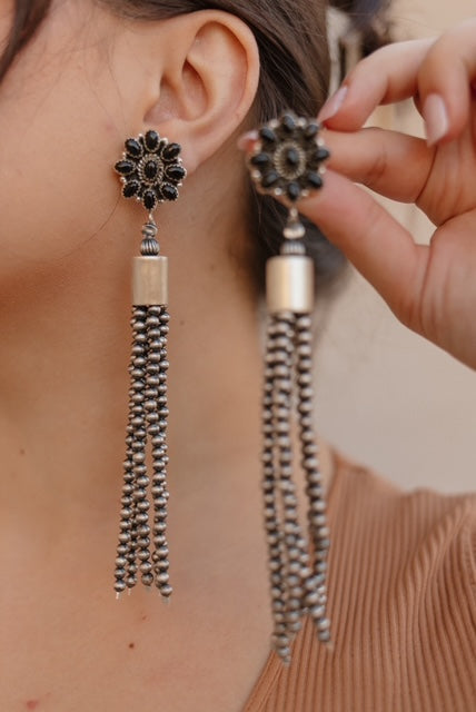 Luxe Desert Pearl & Tassel Earrings-Pearl Necklaces-Krush Kandy, Women's Online Fashion Boutique Located in Phoenix, Arizona (Scottsdale Area)