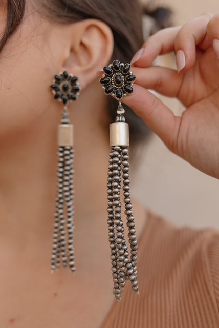 Luxe Desert Pearl & Tassel Earrings-Pearl Necklaces-Krush Kandy, Women's Online Fashion Boutique Located in Phoenix, Arizona (Scottsdale Area)