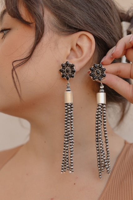 Luxe Desert Pearl & Tassel Earrings-Pearl Necklaces-Krush Kandy, Women's Online Fashion Boutique Located in Phoenix, Arizona (Scottsdale Area)