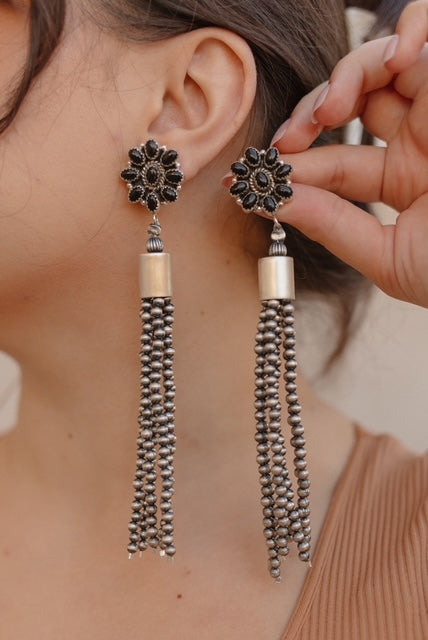 Luxe Desert Pearl & Tassel Earrings-Pearl Necklaces-Krush Kandy, Women's Online Fashion Boutique Located in Phoenix, Arizona (Scottsdale Area)