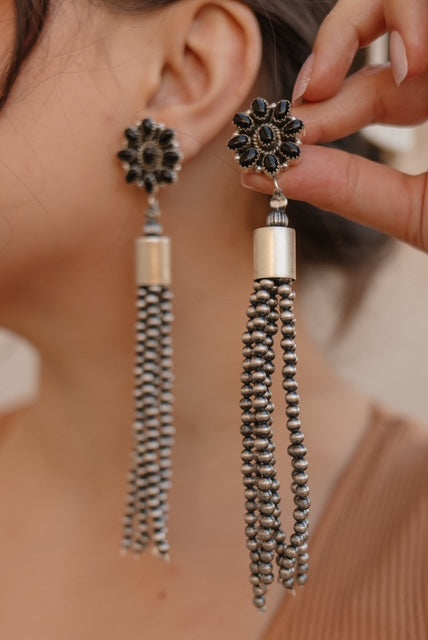 Luxe Desert Pearl & Tassel Earrings-Pearl Necklaces-Krush Kandy, Women's Online Fashion Boutique Located in Phoenix, Arizona (Scottsdale Area)