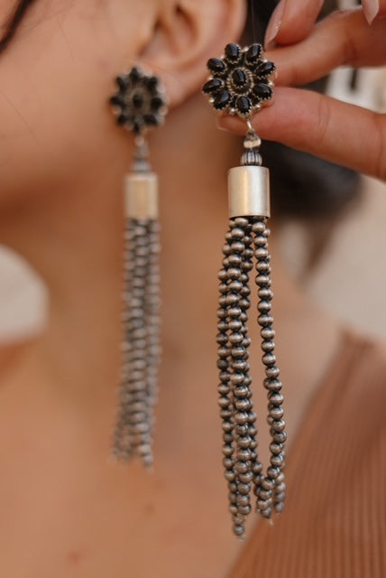 Luxe Desert Pearl & Tassel Earrings-Pearl Necklaces-Krush Kandy, Women's Online Fashion Boutique Located in Phoenix, Arizona (Scottsdale Area)
