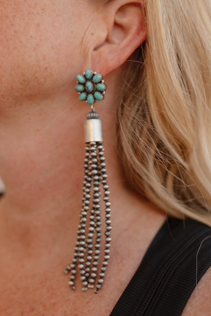 Luxe Desert Pearl & Tassel Earrings-Pearl Necklaces-Krush Kandy, Women's Online Fashion Boutique Located in Phoenix, Arizona (Scottsdale Area)