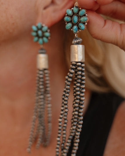 Luxe Desert Pearl & Tassel Earrings-Pearl Necklaces-Krush Kandy, Women's Online Fashion Boutique Located in Phoenix, Arizona (Scottsdale Area)