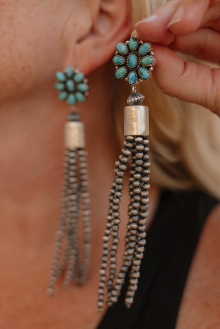 Luxe Desert Pearl & Tassel Earrings-Pearl Necklaces-Krush Kandy, Women's Online Fashion Boutique Located in Phoenix, Arizona (Scottsdale Area)