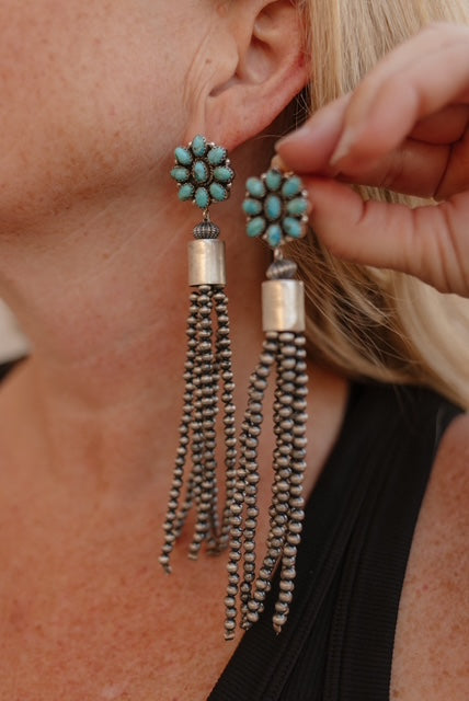 Luxe Desert Pearl & Tassel Earrings-Pearl Necklaces-Krush Kandy, Women's Online Fashion Boutique Located in Phoenix, Arizona (Scottsdale Area)