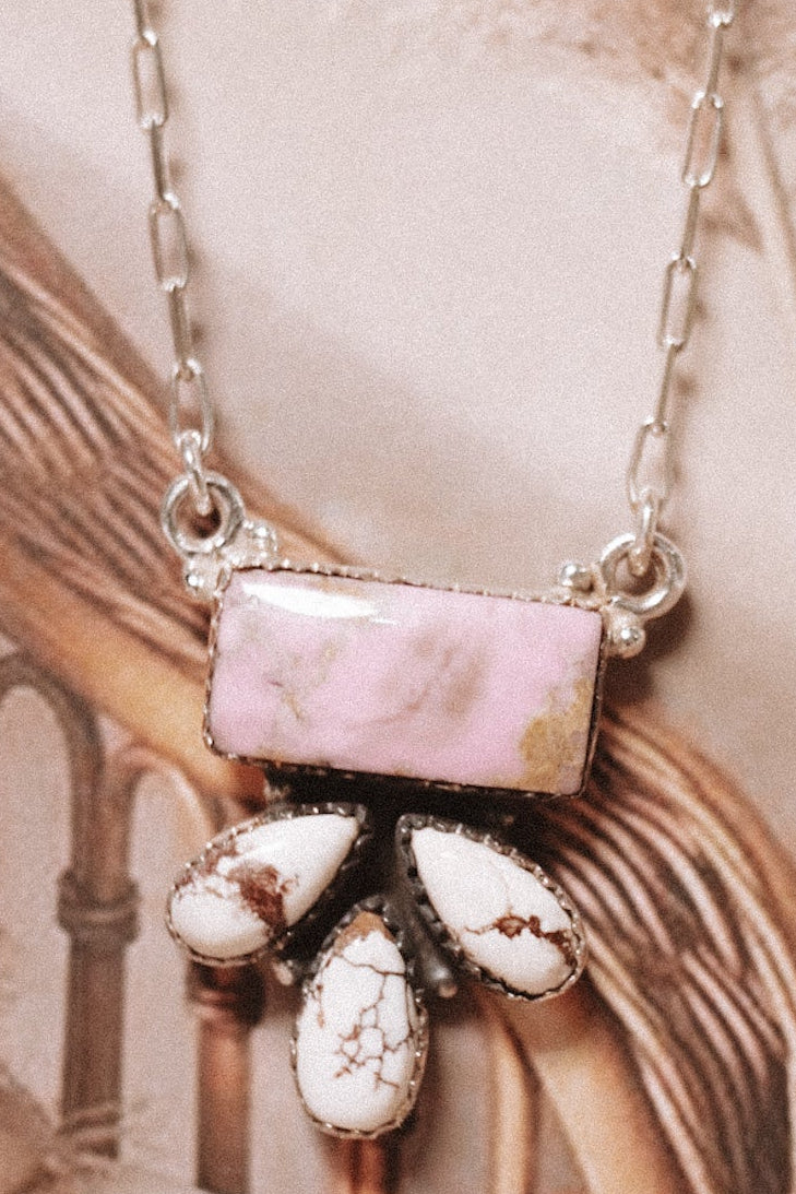 Phosphosiderite Bar Cluster Necklace-Chain Necklaces-Krush Kandy, Women's Online Fashion Boutique Located in Phoenix, Arizona (Scottsdale Area)