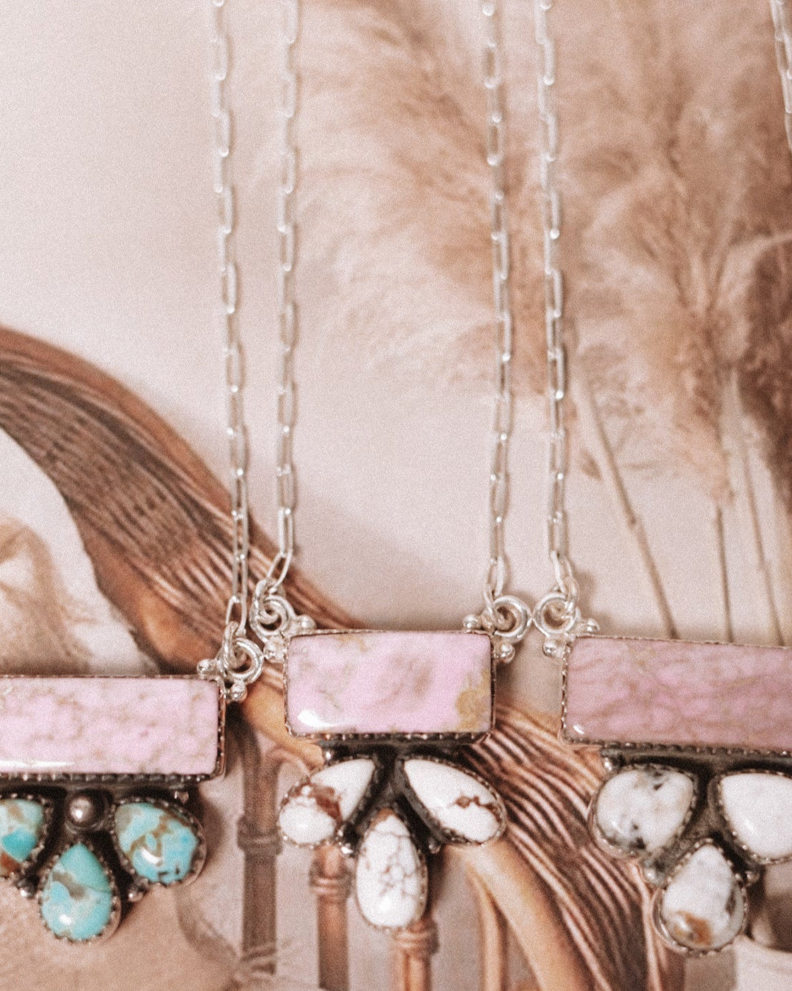 Phosphosiderite Bar Cluster Necklace-Chain Necklaces-Krush Kandy, Women's Online Fashion Boutique Located in Phoenix, Arizona (Scottsdale Area)