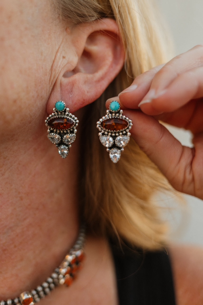 Canyon Glow Stone Earrings-Stud Earrings-Krush Kandy, Women's Online Fashion Boutique Located in Phoenix, Arizona (Scottsdale Area)