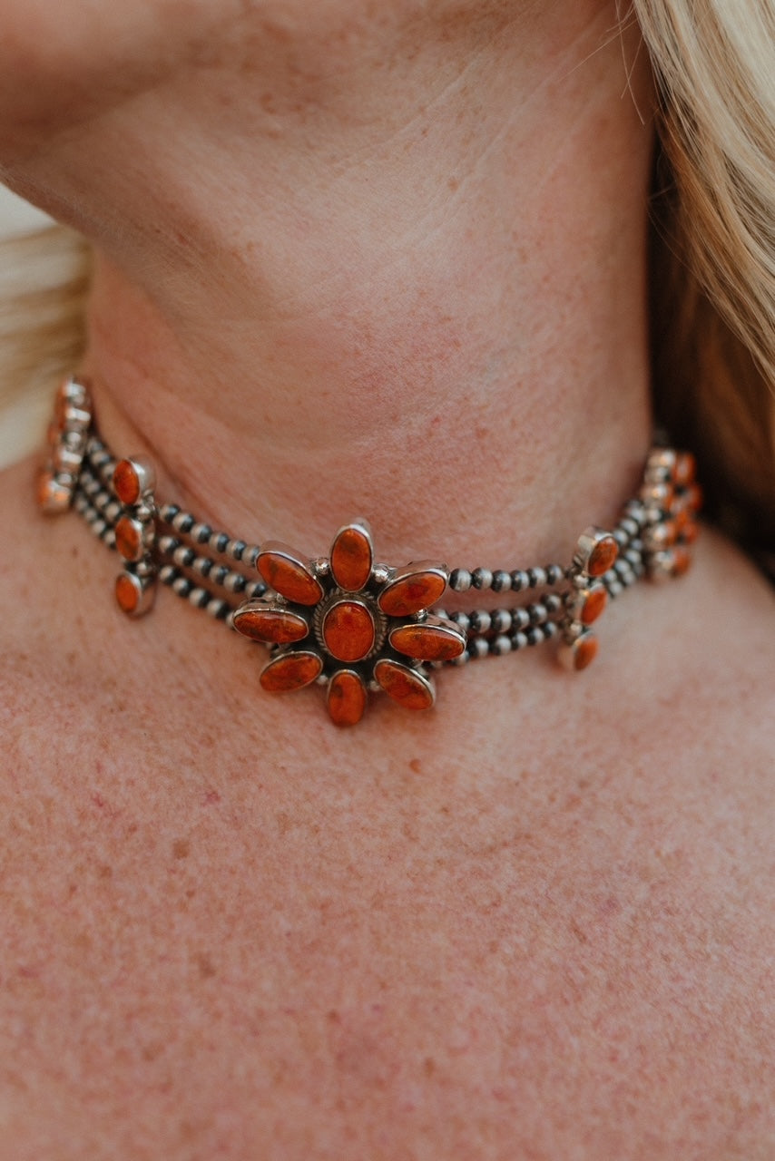 Desert Pearl Stone Choker-Squash Blossom Necklaces-Krush Kandy, Women's Online Fashion Boutique Located in Phoenix, Arizona (Scottsdale Area)