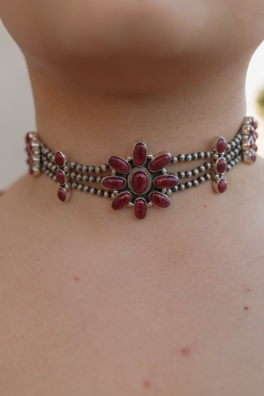 Desert Pearl Stone Choker-Squash Blossom Necklaces-Krush Kandy, Women's Online Fashion Boutique Located in Phoenix, Arizona (Scottsdale Area)