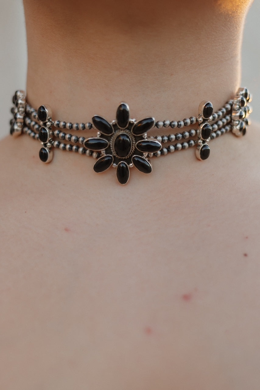 Desert Pearl Stone Choker-Squash Blossom Necklaces-Krush Kandy, Women's Online Fashion Boutique Located in Phoenix, Arizona (Scottsdale Area)