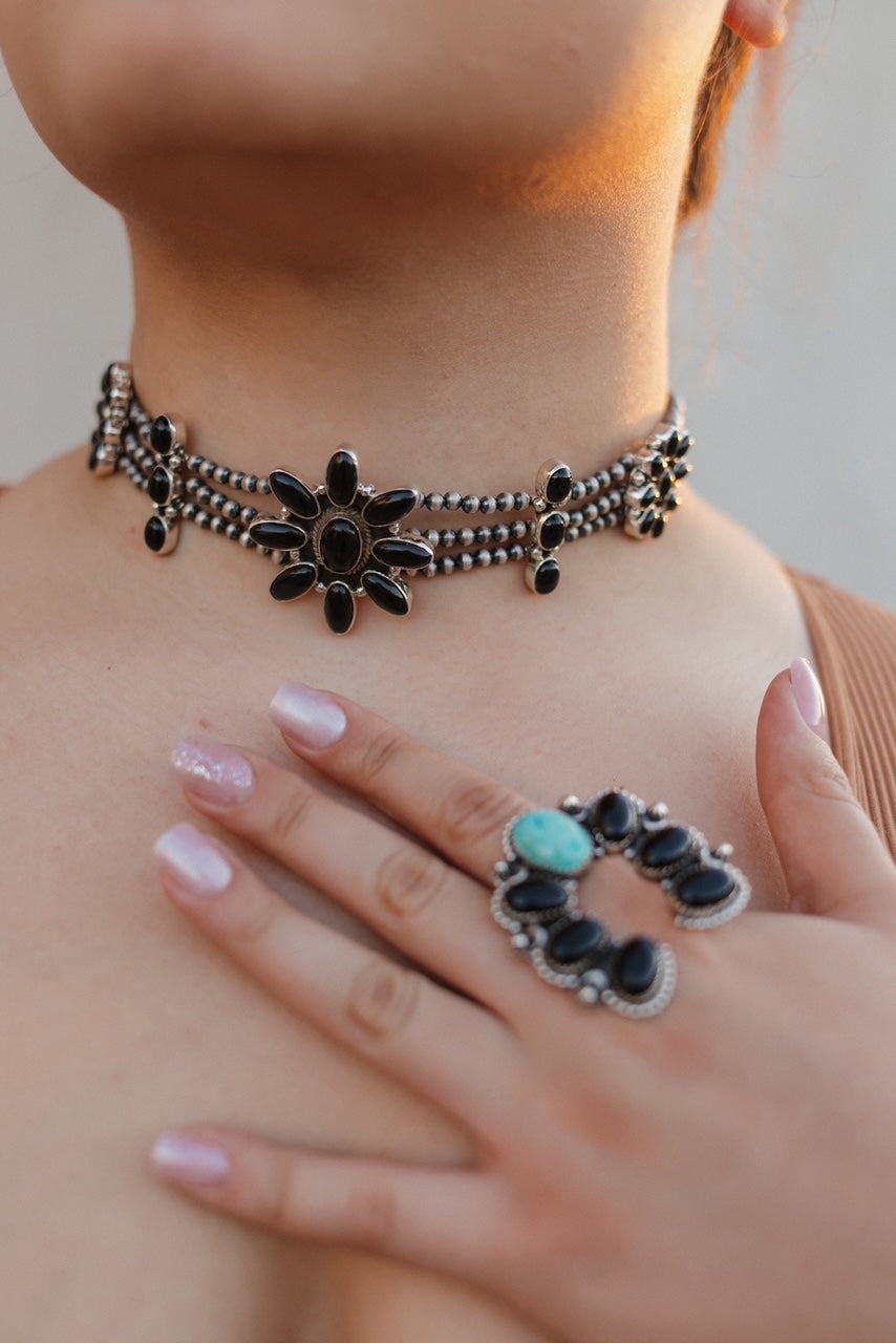 Desert Pearl Stone Choker-Squash Blossom Necklaces-Krush Kandy, Women's Online Fashion Boutique Located in Phoenix, Arizona (Scottsdale Area)