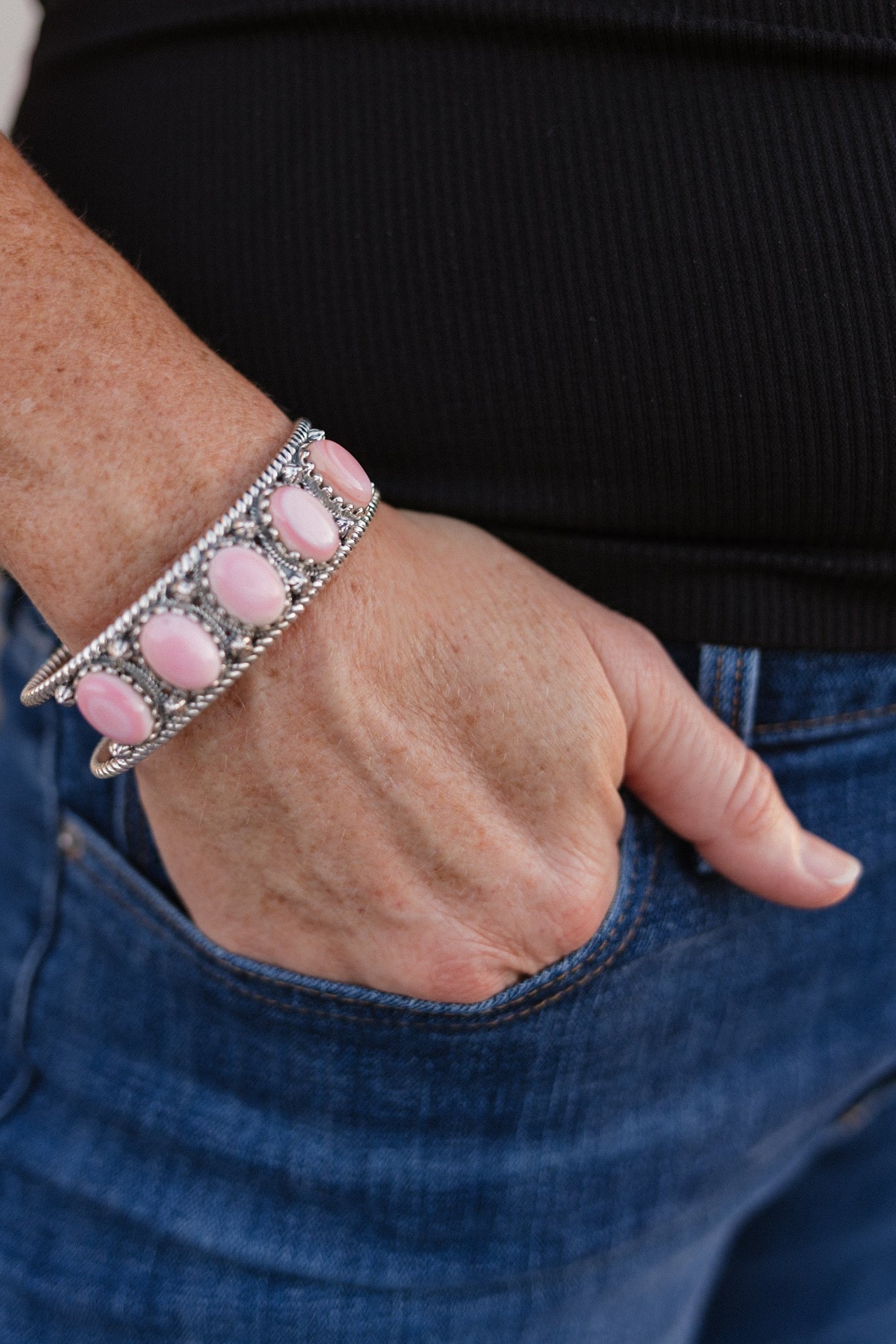 Twisted Trail Stone Cuff-Cuffs-Krush Kandy, Women's Online Fashion Boutique Located in Phoenix, Arizona (Scottsdale Area)