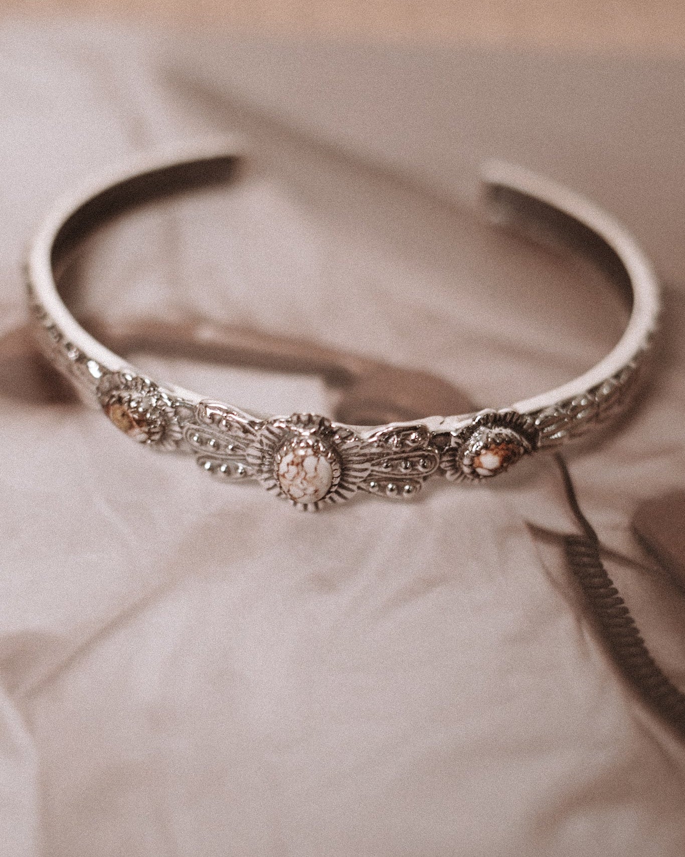 Leia's Blooming Stone Cuff-Bracelets-Krush Kandy, Women's Online Fashion Boutique Located in Phoenix, Arizona (Scottsdale Area)