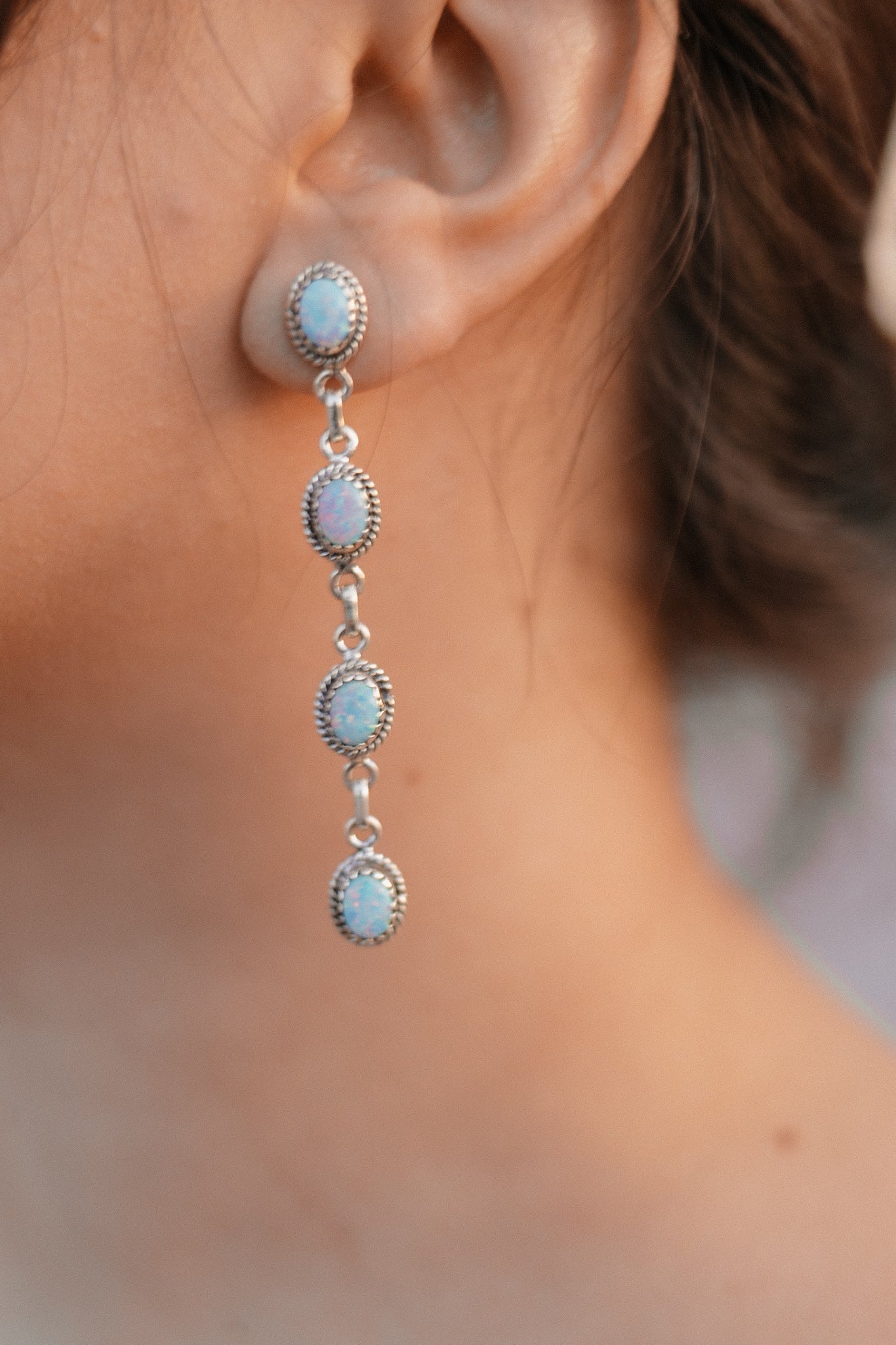 Kimberly Stone Stud Dangle Earrings-Drop Earrings-Krush Kandy, Women's Online Fashion Boutique Located in Phoenix, Arizona (Scottsdale Area)