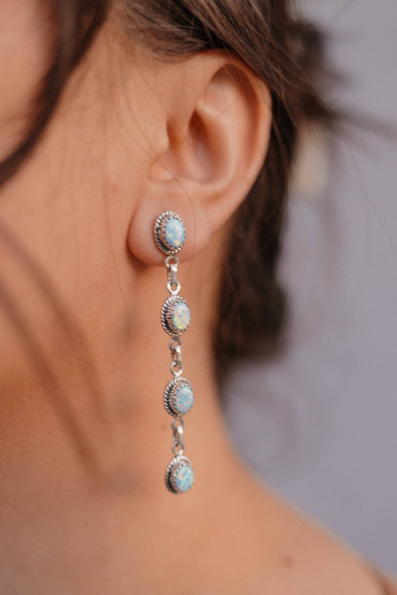 Kimberly Stone Stud Dangle Earrings-Drop Earrings-Krush Kandy, Women's Online Fashion Boutique Located in Phoenix, Arizona (Scottsdale Area)