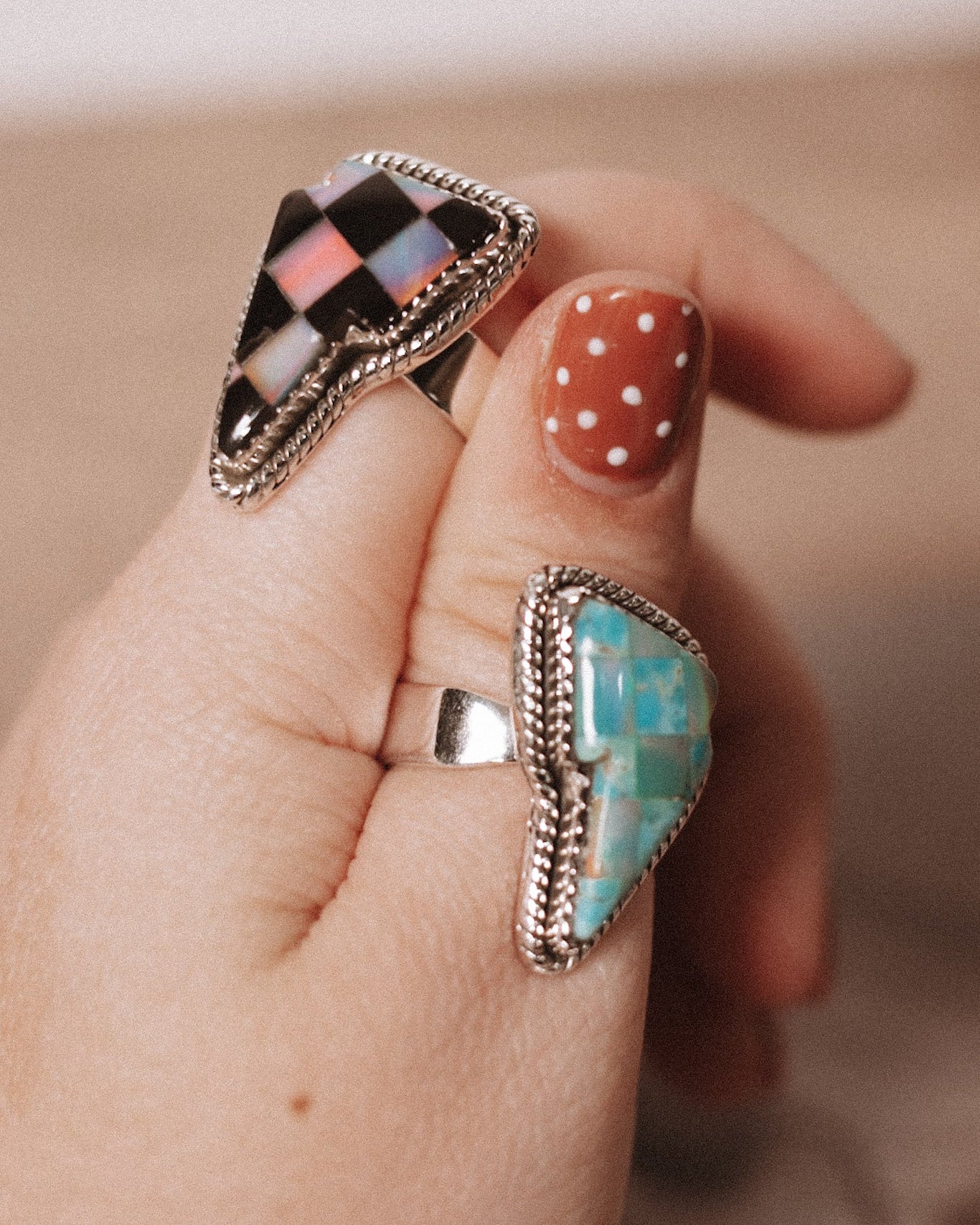 Checkered Lighting Bolt Ring-Ring Sizers-Krush Kandy, Women's Online Fashion Boutique Located in Phoenix, Arizona (Scottsdale Area)