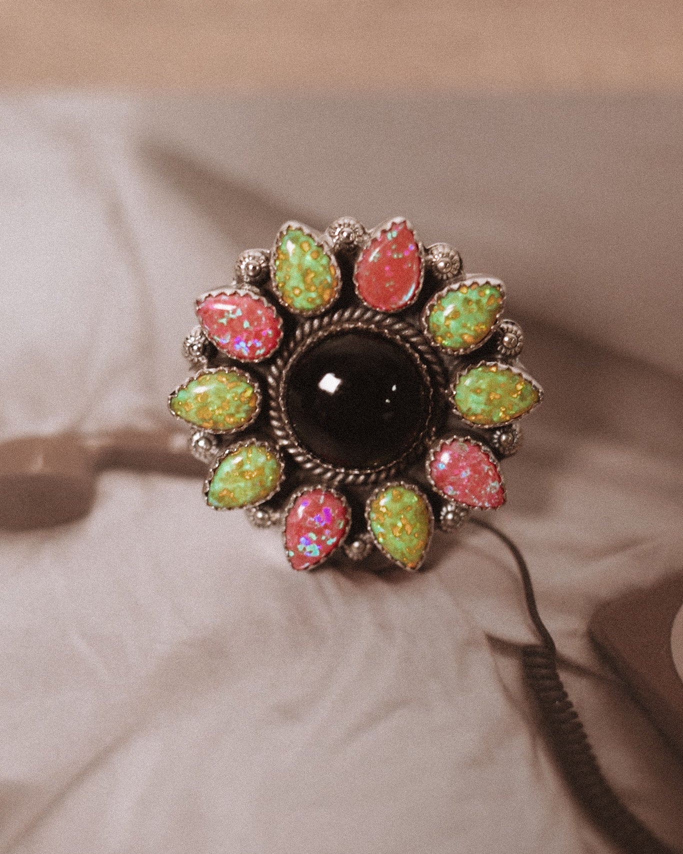 OPAL Sunflower Cluster Sterling Silver Rings-Cluster Rings-Krush Kandy, Women's Online Fashion Boutique Located in Phoenix, Arizona (Scottsdale Area)