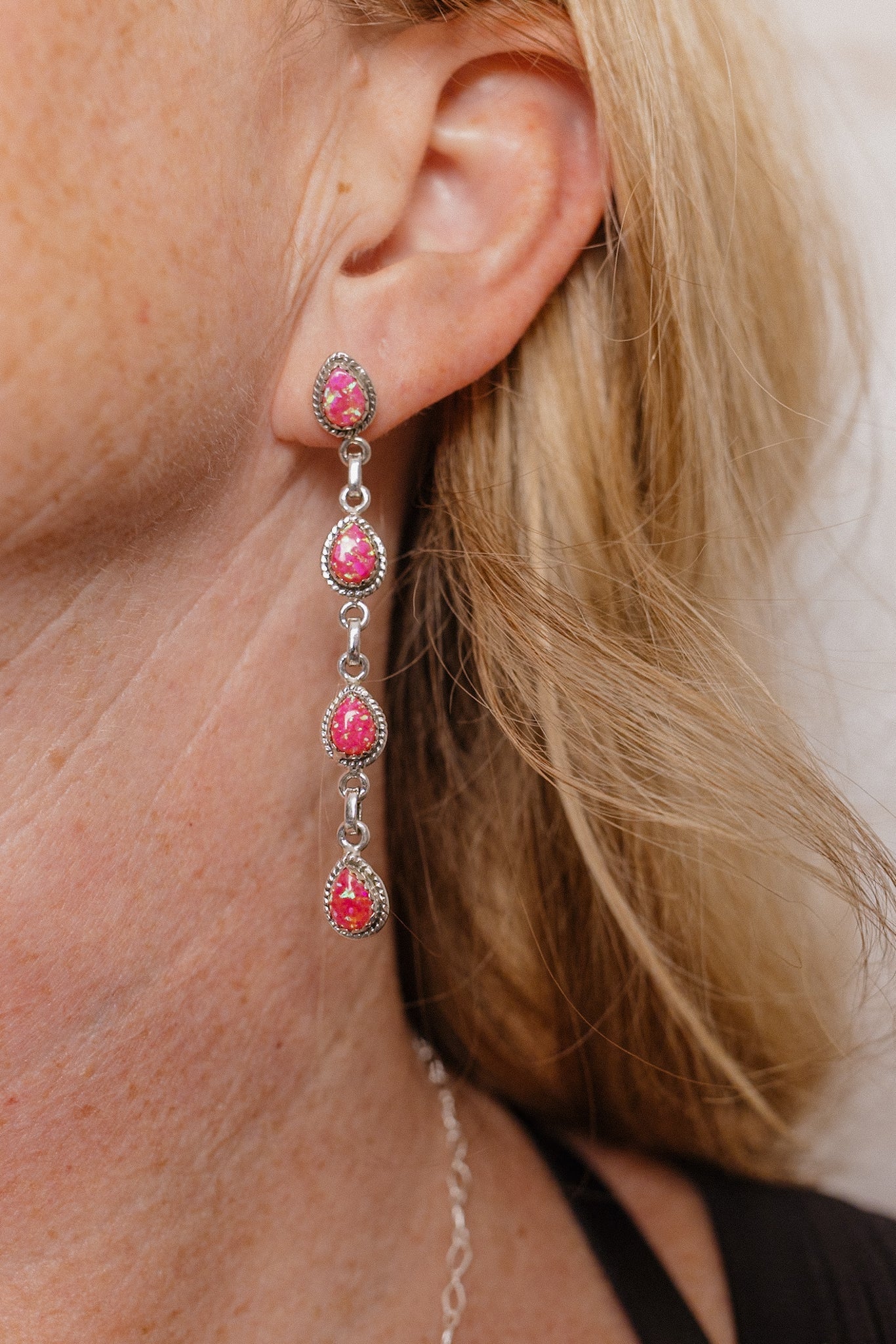 Kimberly Stone Stud Dangle Earrings-Drop Earrings-Krush Kandy, Women's Online Fashion Boutique Located in Phoenix, Arizona (Scottsdale Area)