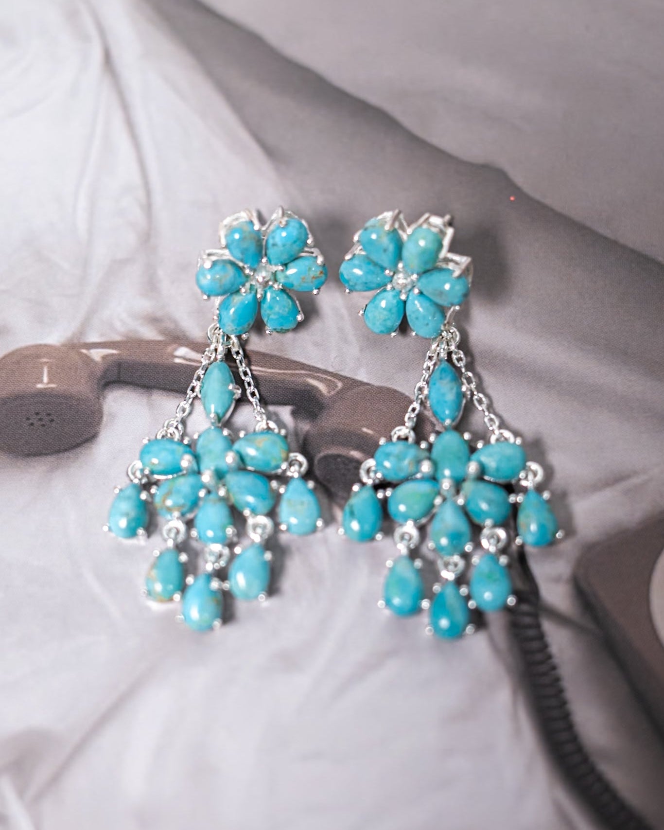 Blooming Stone Chandelier Earrings-Stud Earrings-Krush Kandy, Women's Online Fashion Boutique Located in Phoenix, Arizona (Scottsdale Area)