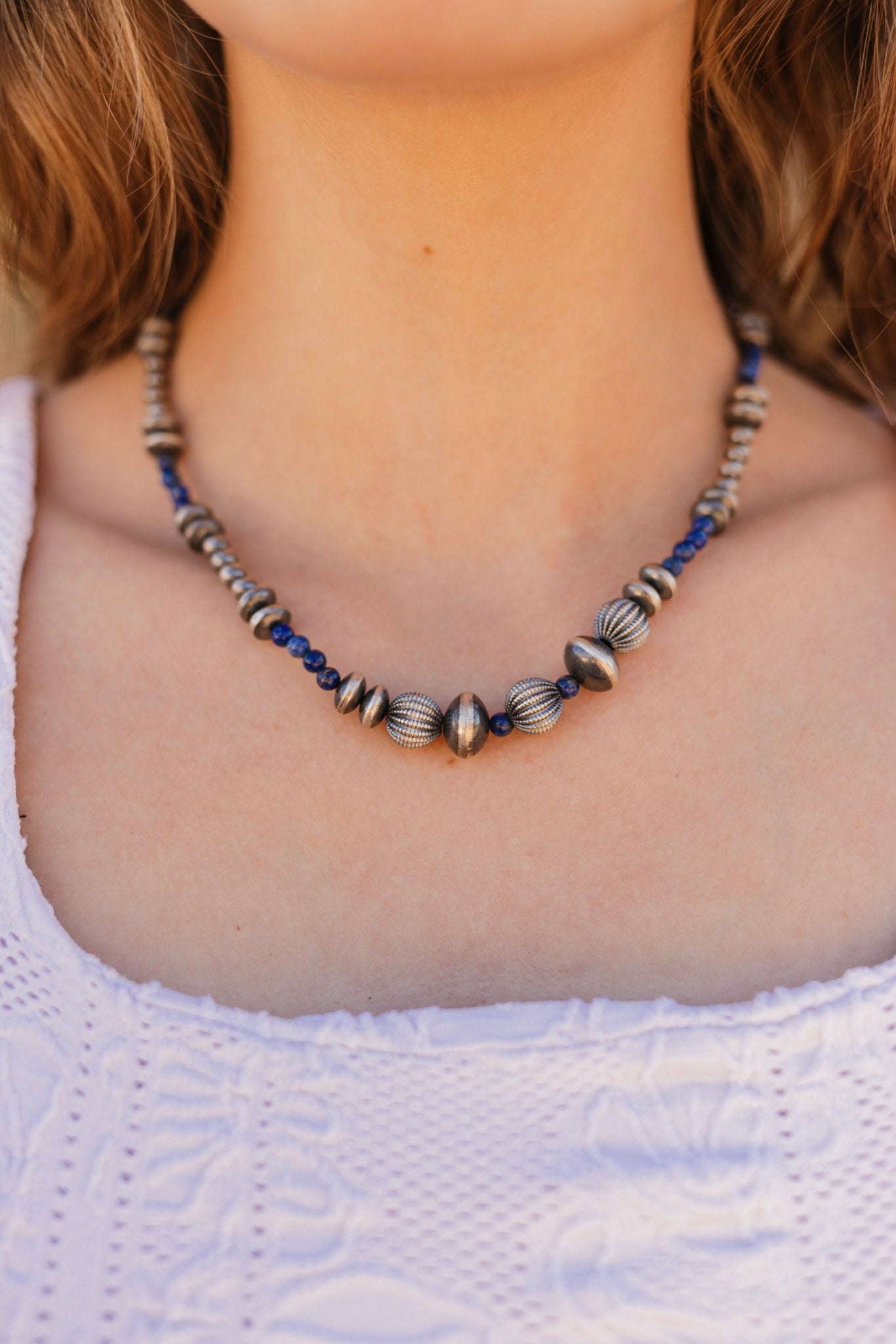 Lapis Desert Pearls Necklace sno 8-Necklaces-Krush Kandy, Women's Online Fashion Boutique Located in Phoenix, Arizona (Scottsdale Area)