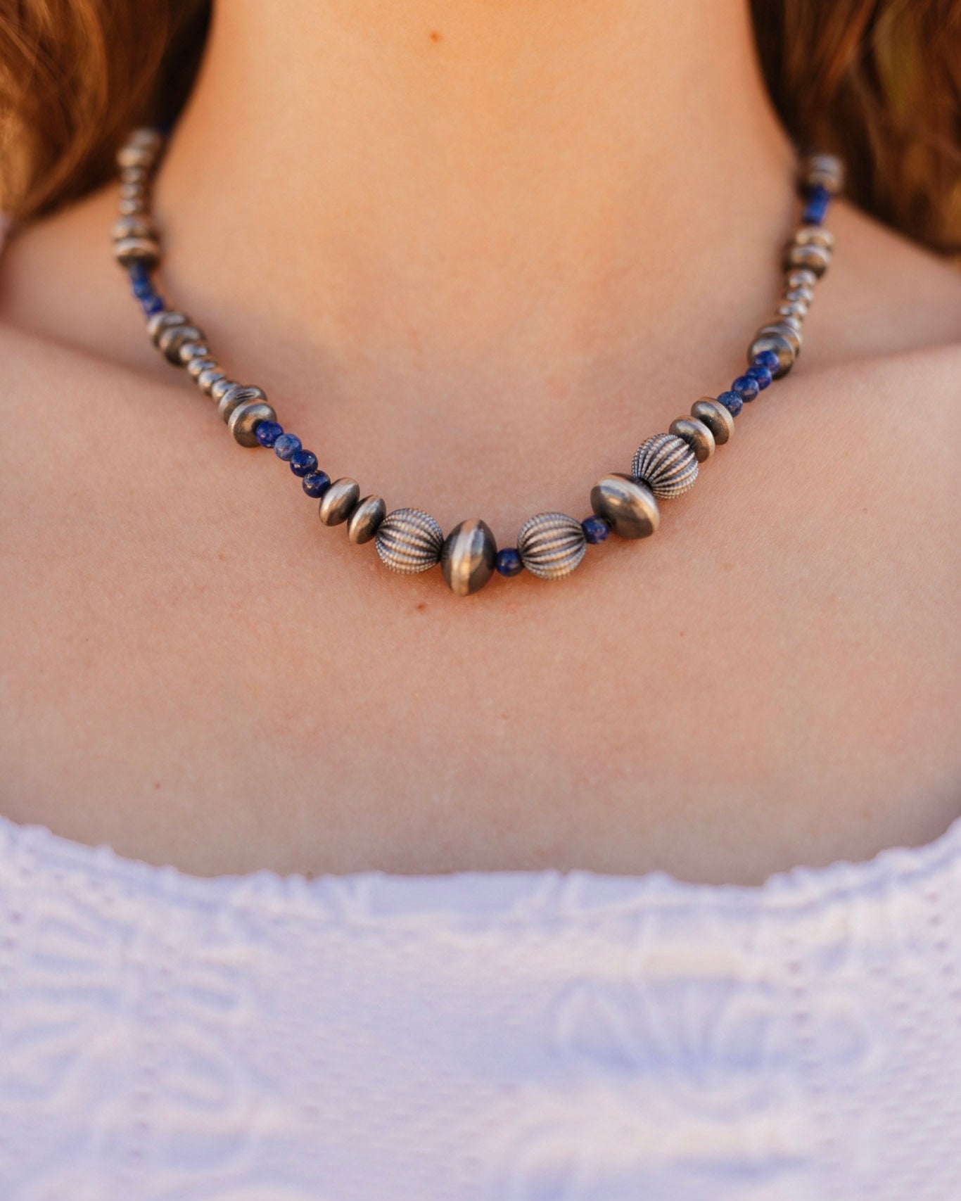 Lapis Desert Pearls Necklace sno 8-Necklaces-Krush Kandy, Women's Online Fashion Boutique Located in Phoenix, Arizona (Scottsdale Area)