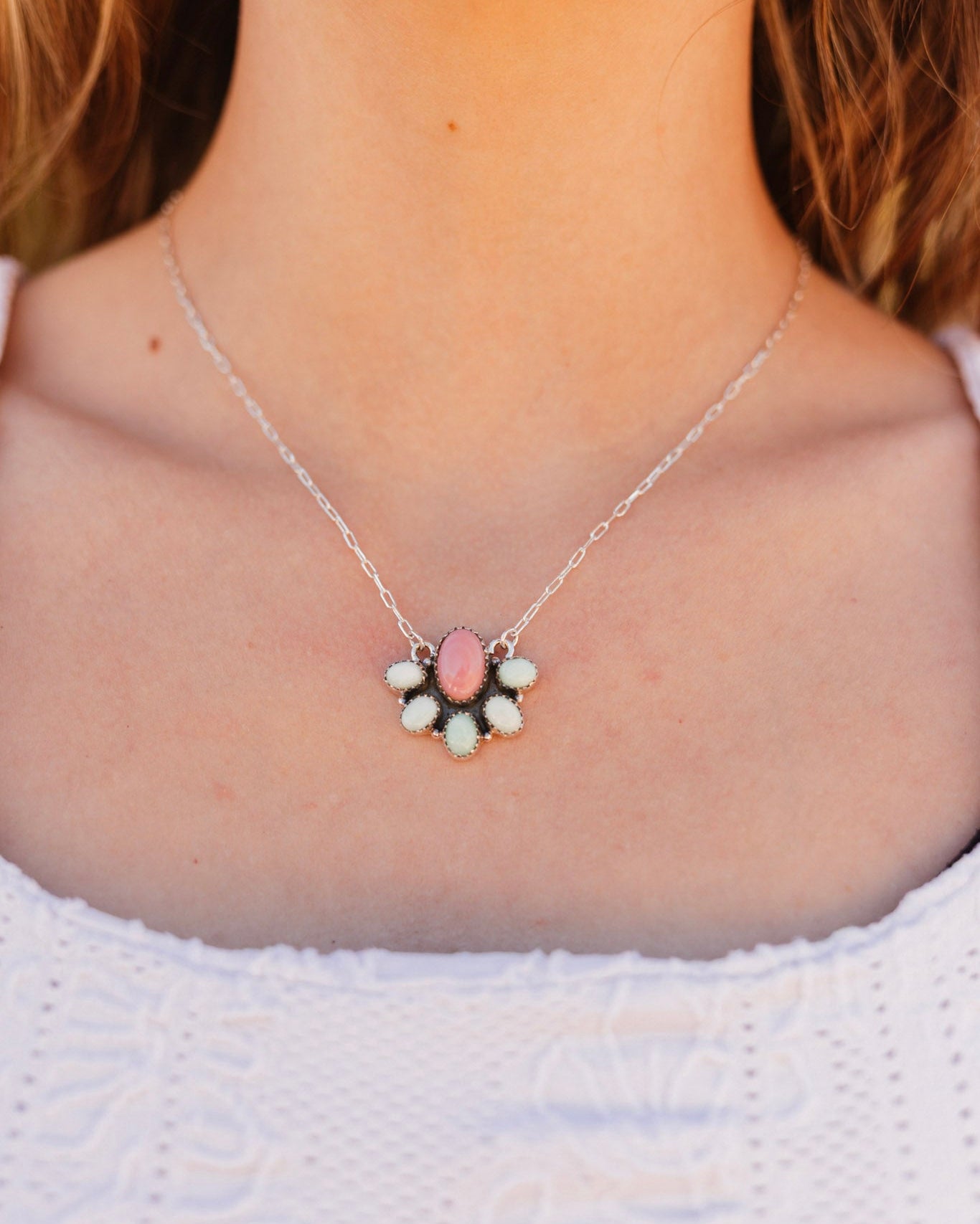 Paloma & Pink Conch Cluster Necklace-Necklaces-Krush Kandy, Women's Online Fashion Boutique Located in Phoenix, Arizona (Scottsdale Area)