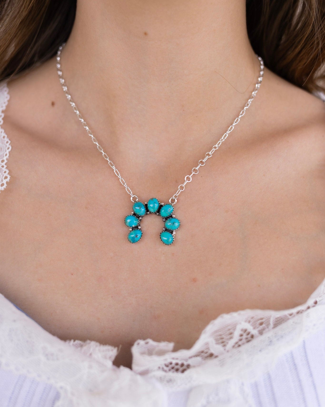 Turquoise Horseshoe Necklace-Necklace-Krush Kandy, Women's Online Fashion Boutique Located in Phoenix, Arizona (Scottsdale Area)