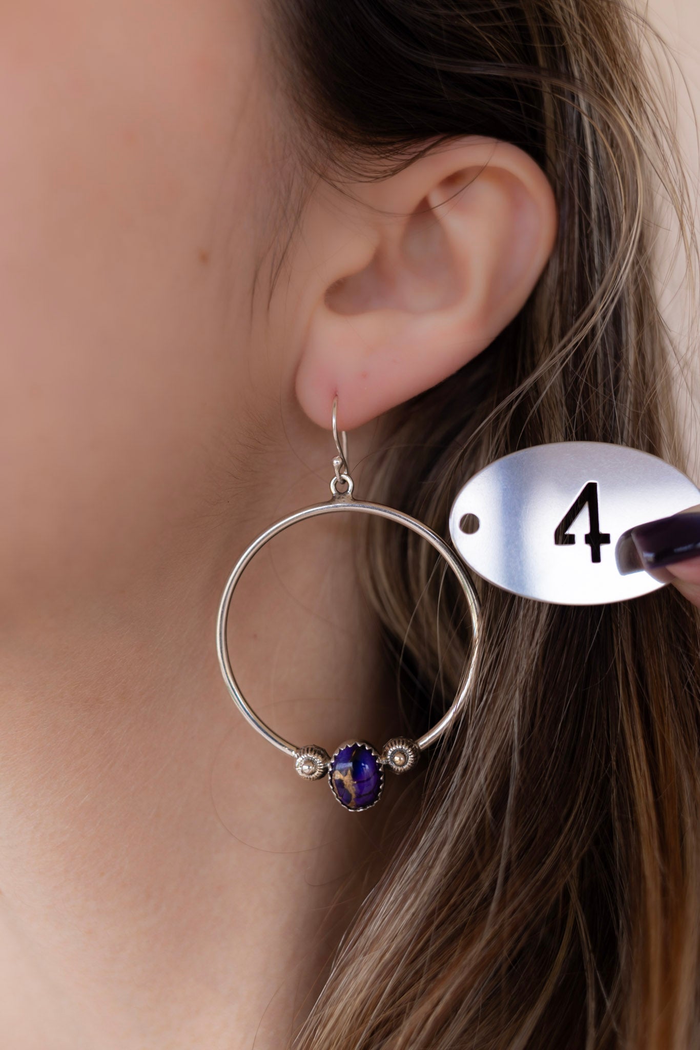 Wild West Single Stone Hoops-Earrings-Krush Kandy, Women's Online Fashion Boutique Located in Phoenix, Arizona (Scottsdale Area)