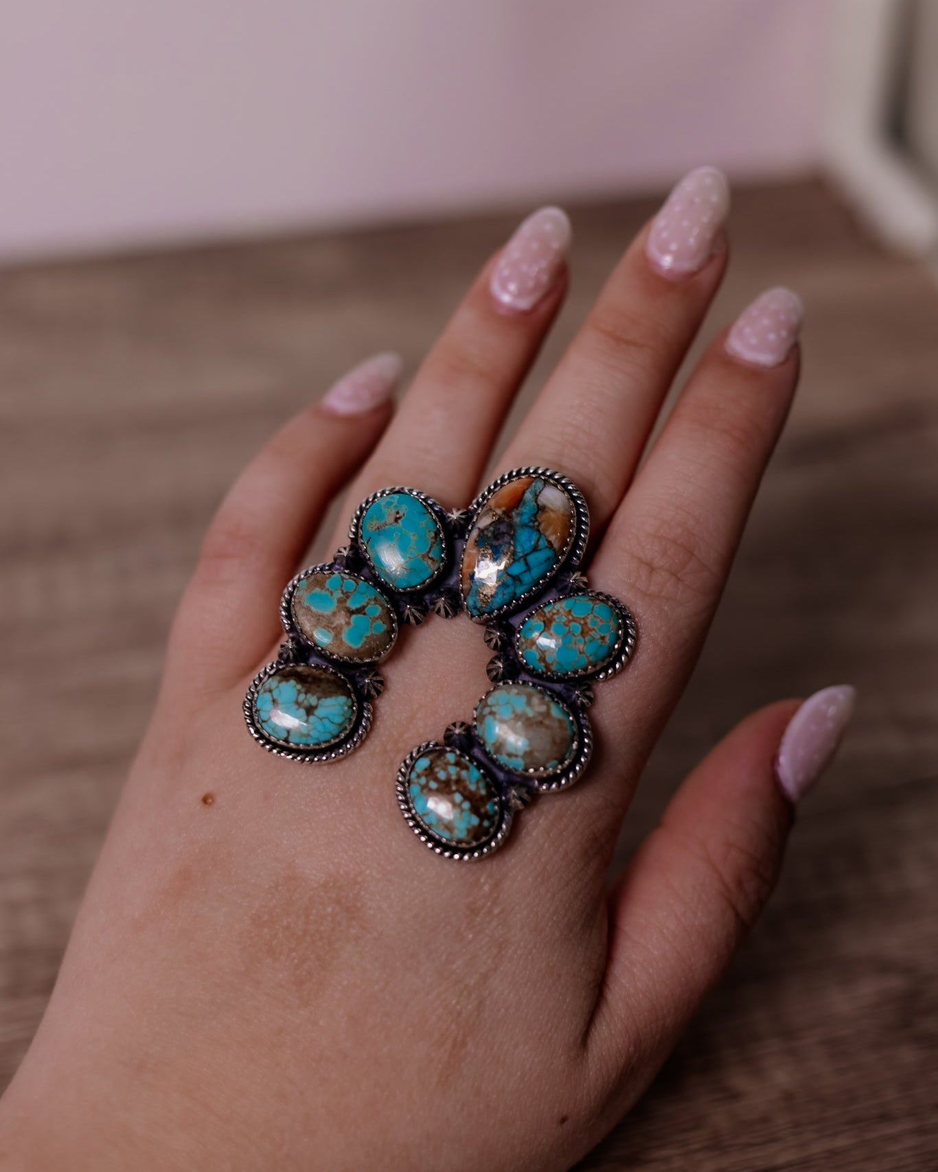 Mixed Mine 8 Horseshoe Stone ring-Cluster Rings-Krush Kandy, Women's Online Fashion Boutique Located in Phoenix, Arizona (Scottsdale Area)