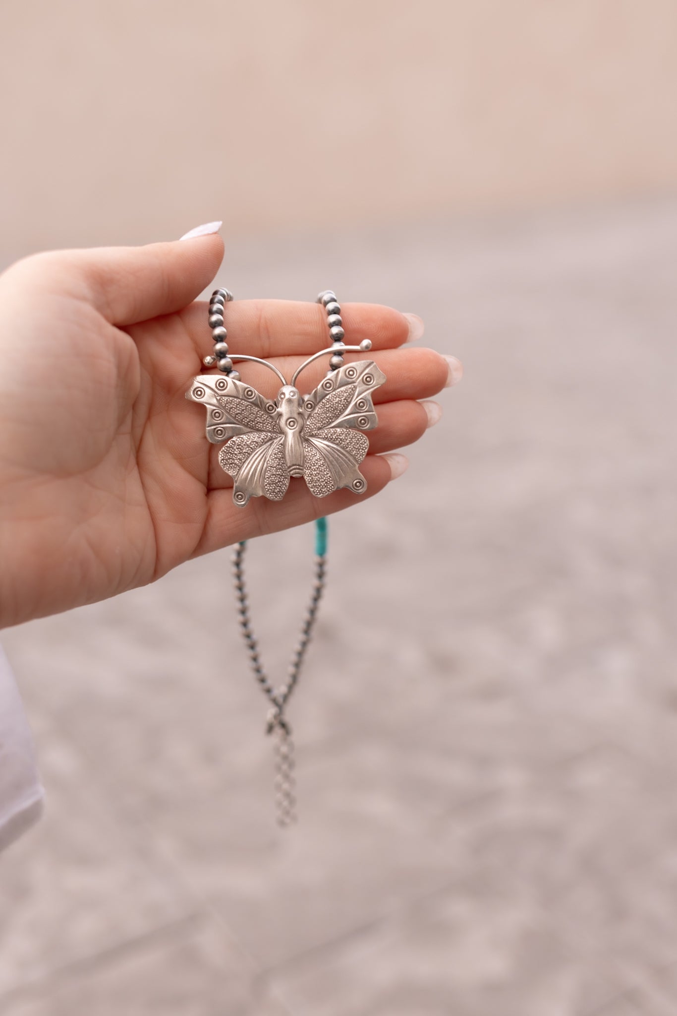 Bethany's Butterfly Sterling Silver Desert Pearl Necklaces-Pearl Necklaces-Krush Kandy, Women's Online Fashion Boutique Located in Phoenix, Arizona (Scottsdale Area)