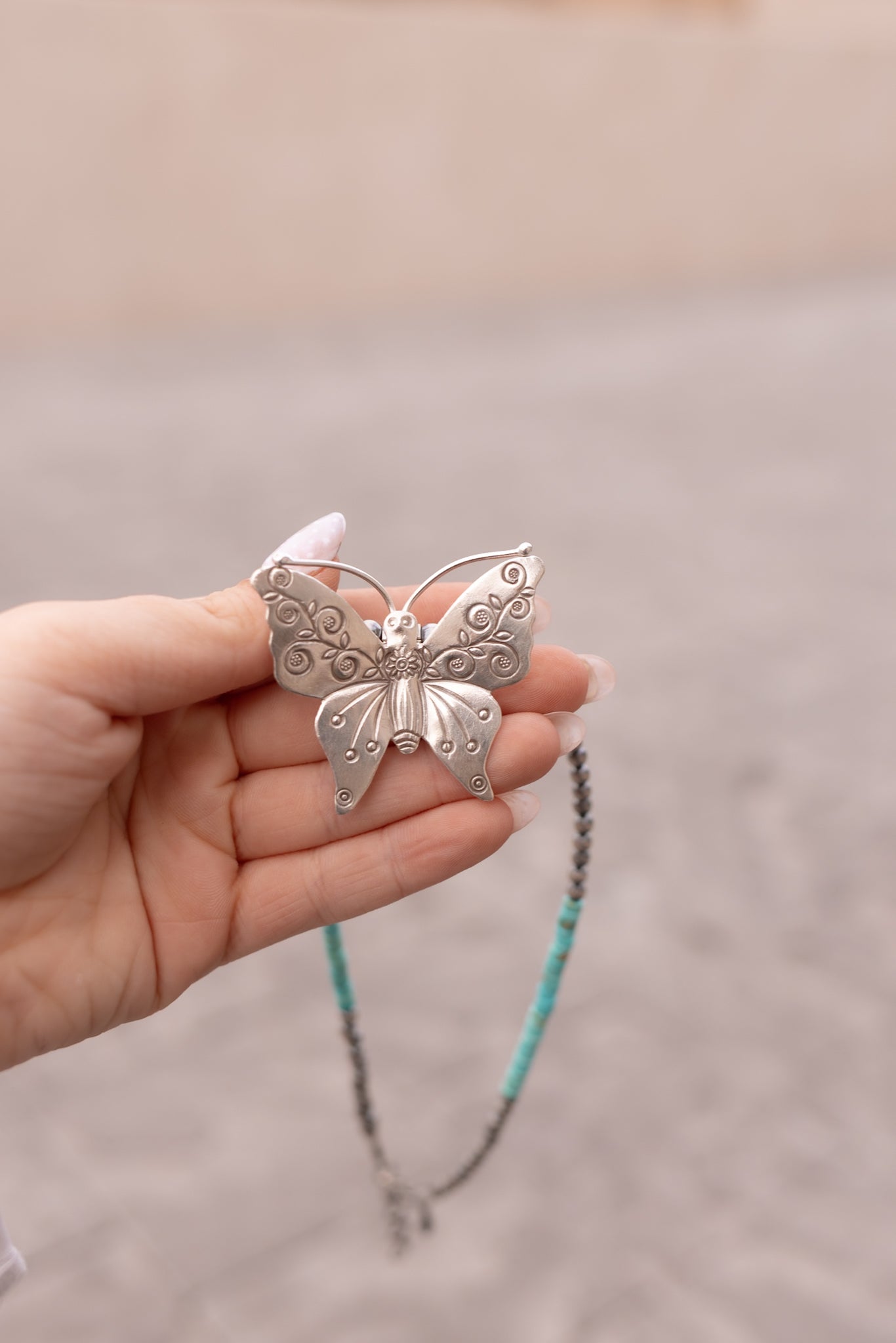 Bethany's Butterfly Sterling Silver Desert Pearl Necklaces-Pearl Necklaces-Krush Kandy, Women's Online Fashion Boutique Located in Phoenix, Arizona (Scottsdale Area)