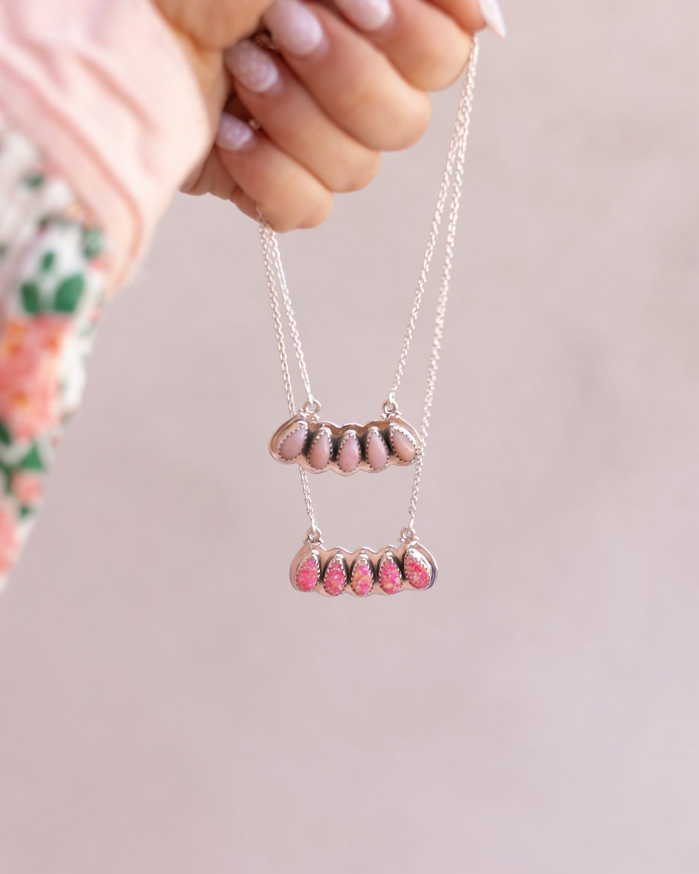 Sterling Silver Teardrop Stone Bar Necklace | Krush Exclusive-Bar Necklaces-Krush Kandy, Women's Online Fashion Boutique Located in Phoenix, Arizona (Scottsdale Area)