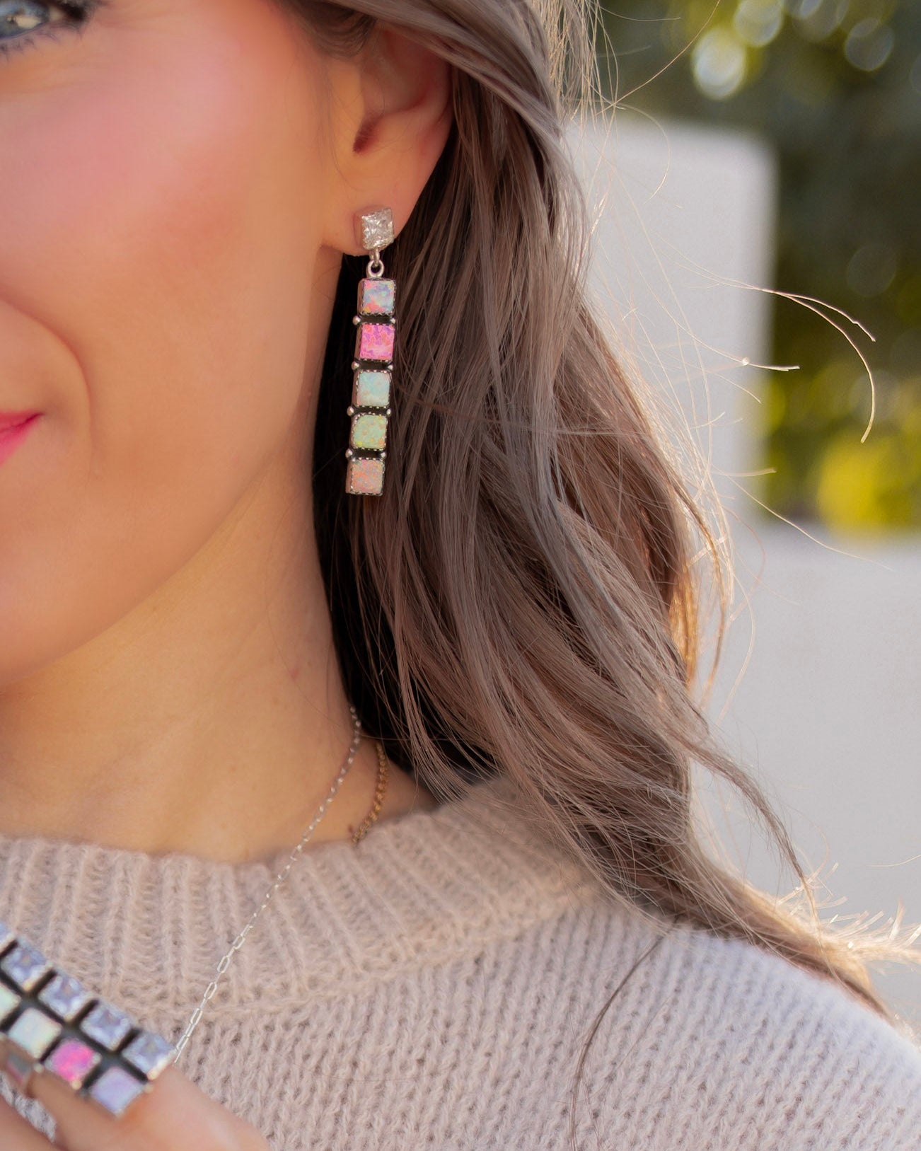 Multi Opal & Crystal Bar Set MADE TO ORDER-Chain Necklaces-Krush Kandy, Women's Online Fashion Boutique Located in Phoenix, Arizona (Scottsdale Area)