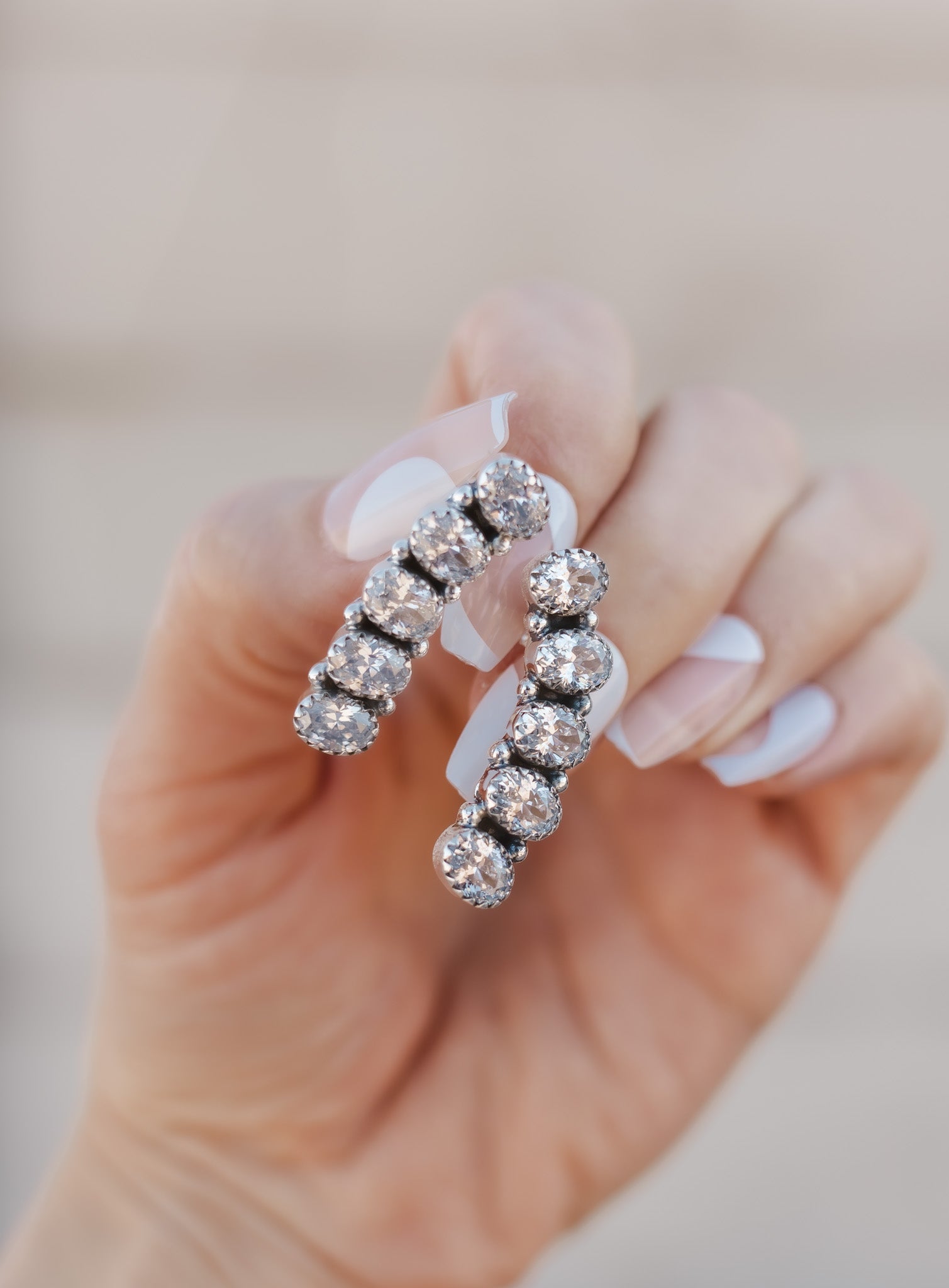 Angel Stone Sterling Silver Earrings-Drop Earrings-Krush Kandy, Women's Online Fashion Boutique Located in Phoenix, Arizona (Scottsdale Area)