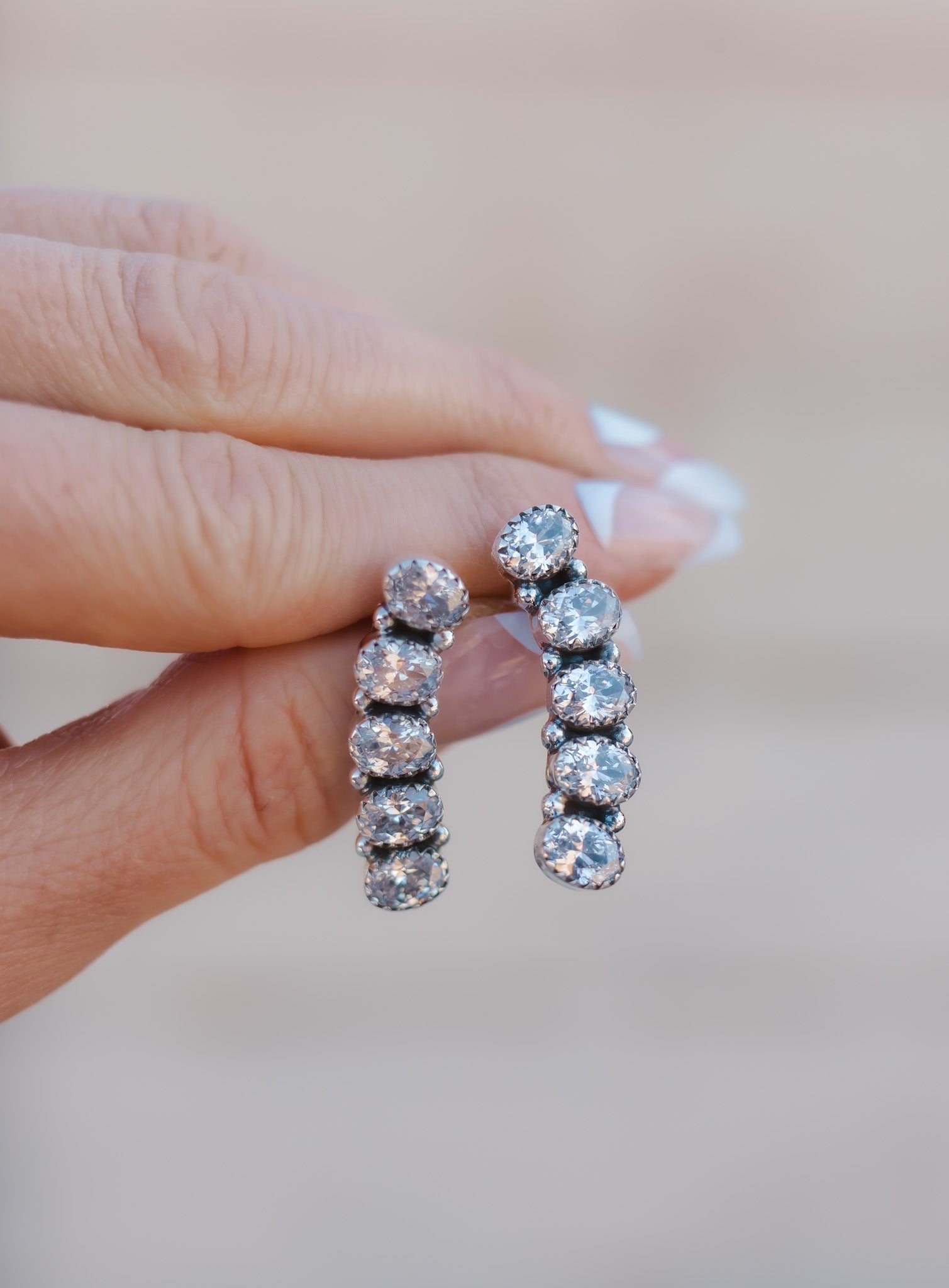 Angel Stone Sterling Silver Earrings-Drop Earrings-Krush Kandy, Women's Online Fashion Boutique Located in Phoenix, Arizona (Scottsdale Area)