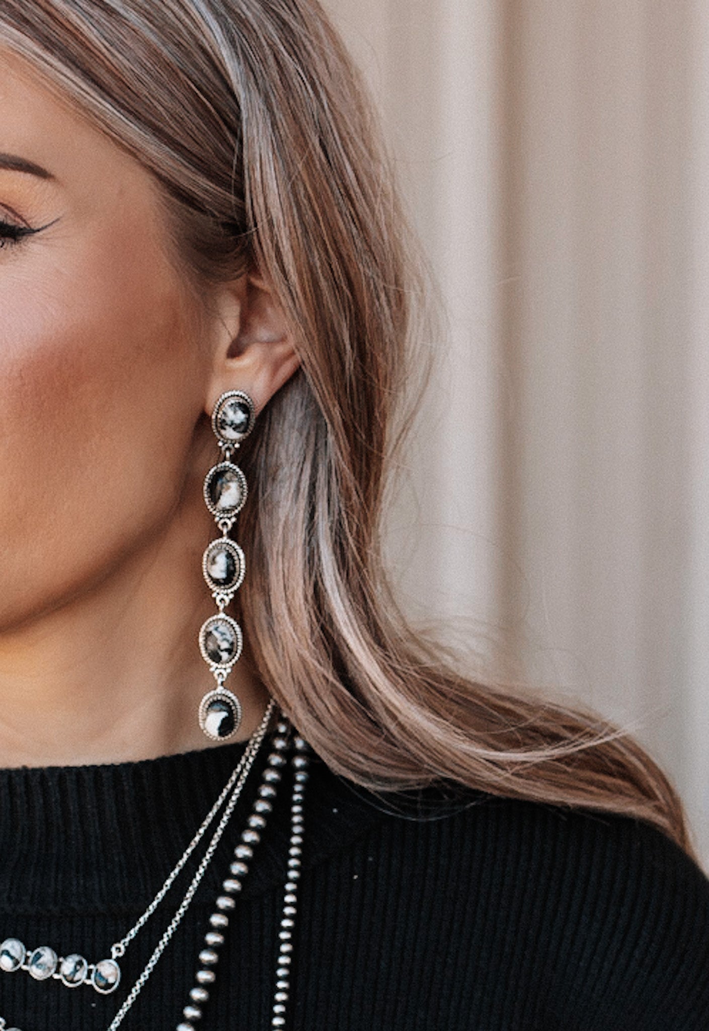 Vintage Boho Stone Drop Earrings-Drop Earrings-Krush Kandy, Women's Online Fashion Boutique Located in Phoenix, Arizona (Scottsdale Area)