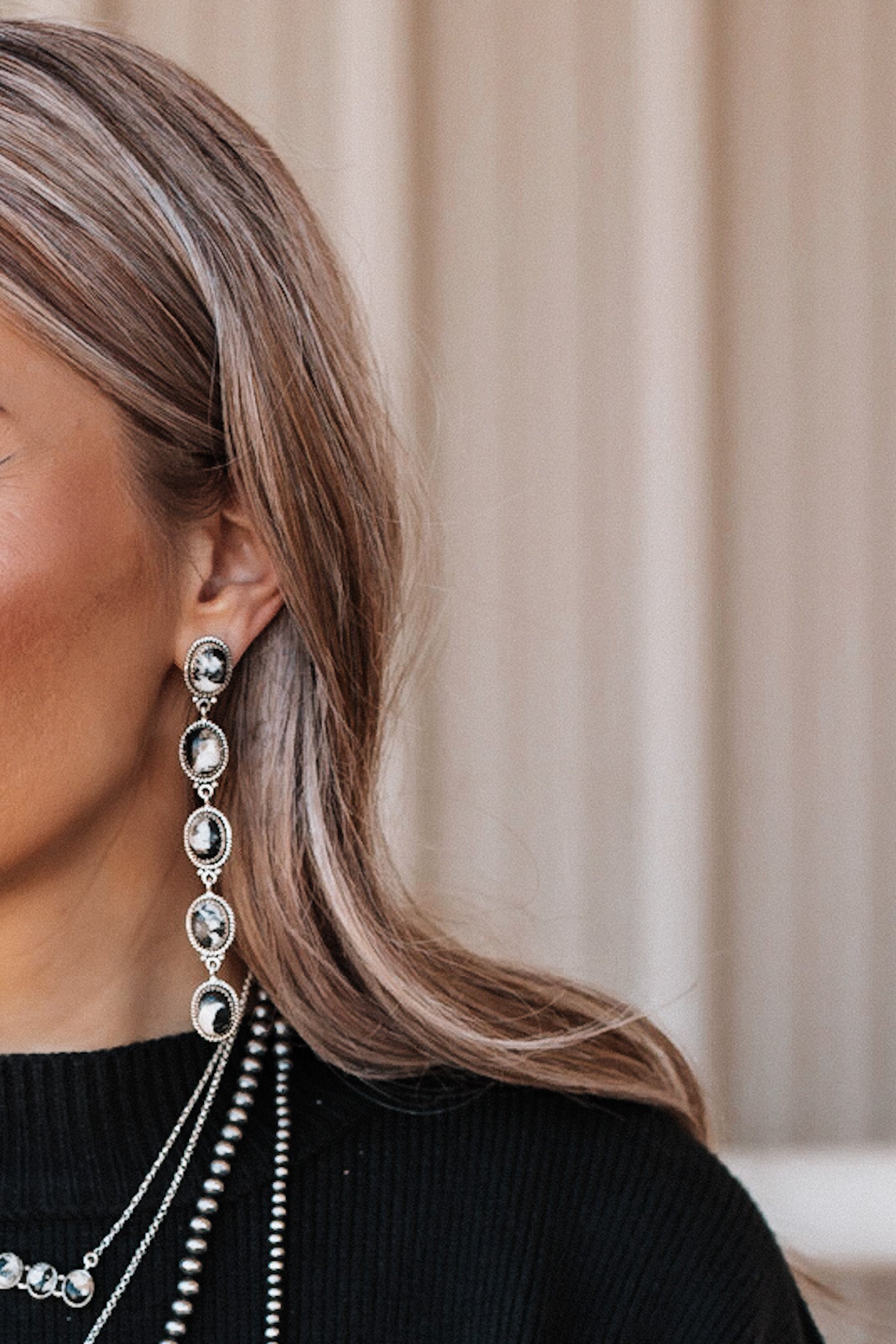 Vintage Boho Stone Drop Earrings-Drop Earrings-Krush Kandy, Women's Online Fashion Boutique Located in Phoenix, Arizona (Scottsdale Area)