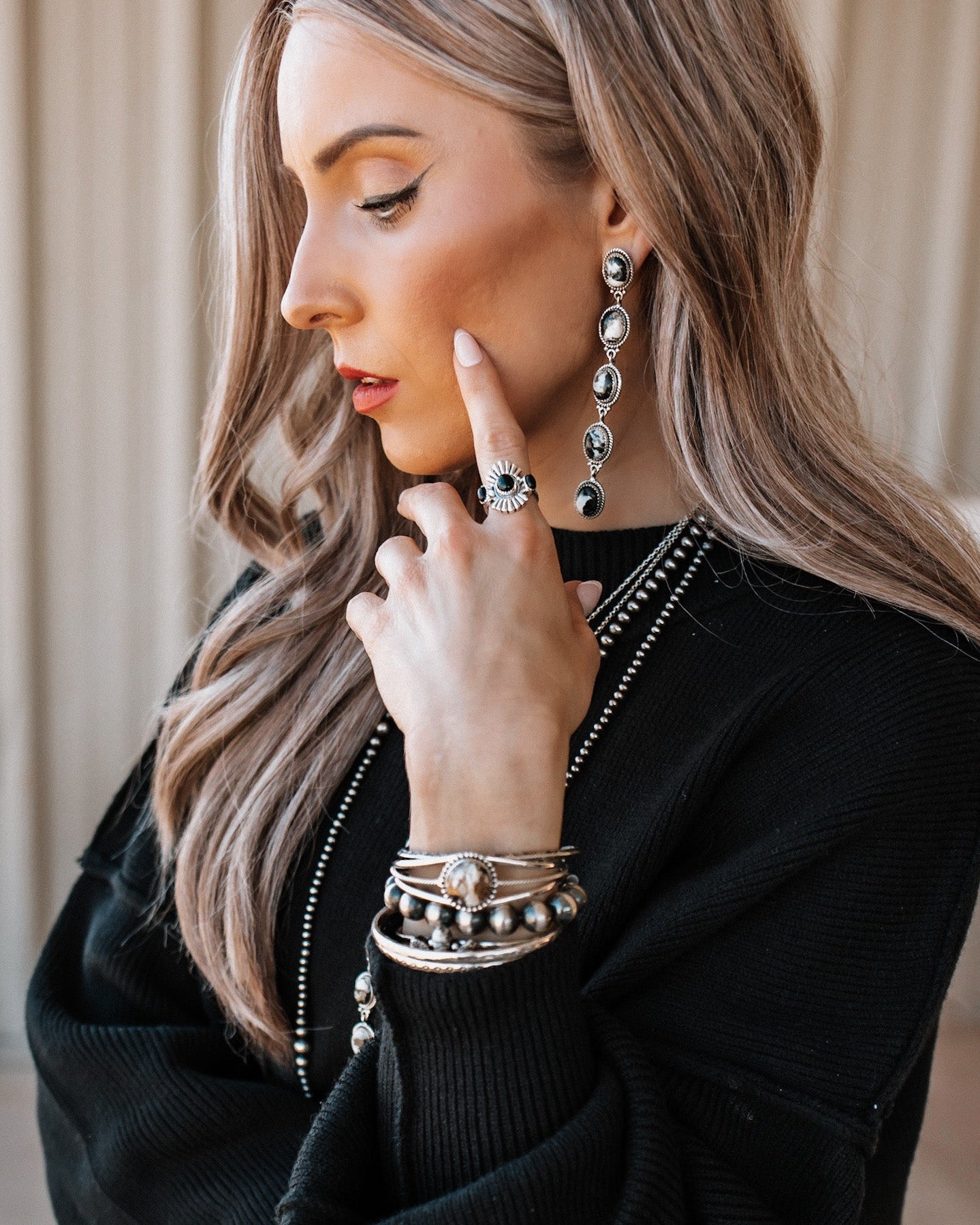 Vintage Boho Stone Drop Earrings-Drop Earrings-Krush Kandy, Women's Online Fashion Boutique Located in Phoenix, Arizona (Scottsdale Area)