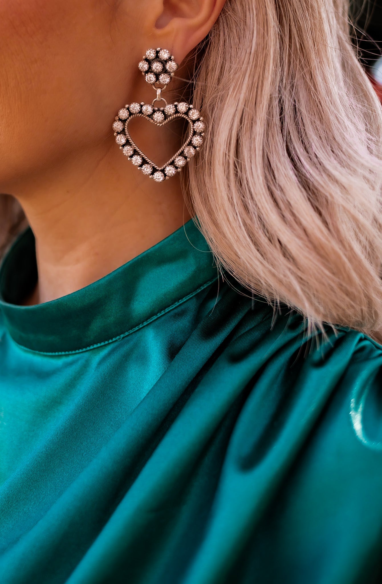 Love Me Stone Heart Earrings MADE TO ORDER-Hoop Earrings-Krush Kandy, Women's Online Fashion Boutique Located in Phoenix, Arizona (Scottsdale Area)