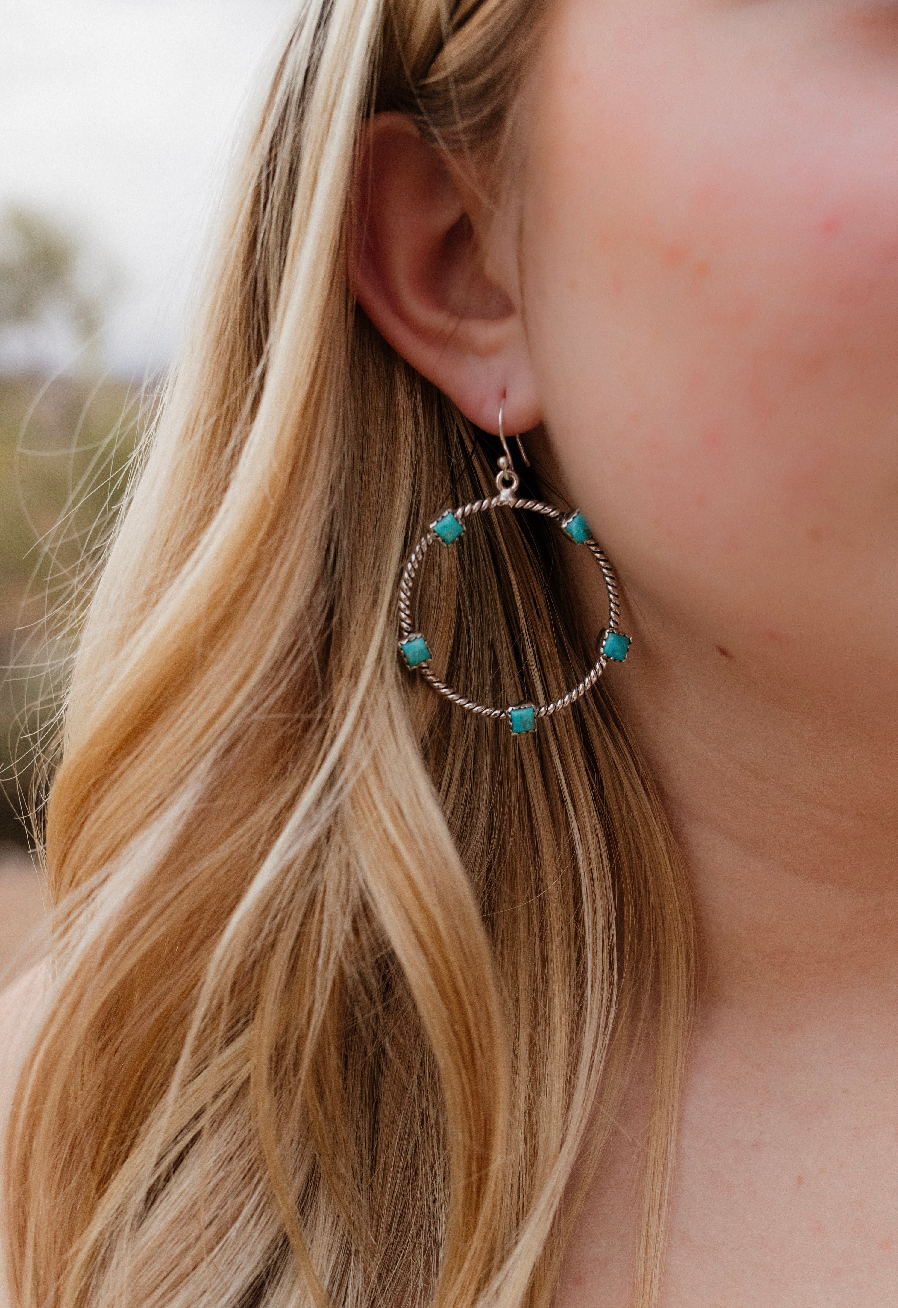Twisted Rope Stone Hoop Earrings-Hoop Earrings-Krush Kandy, Women's Online Fashion Boutique Located in Phoenix, Arizona (Scottsdale Area)