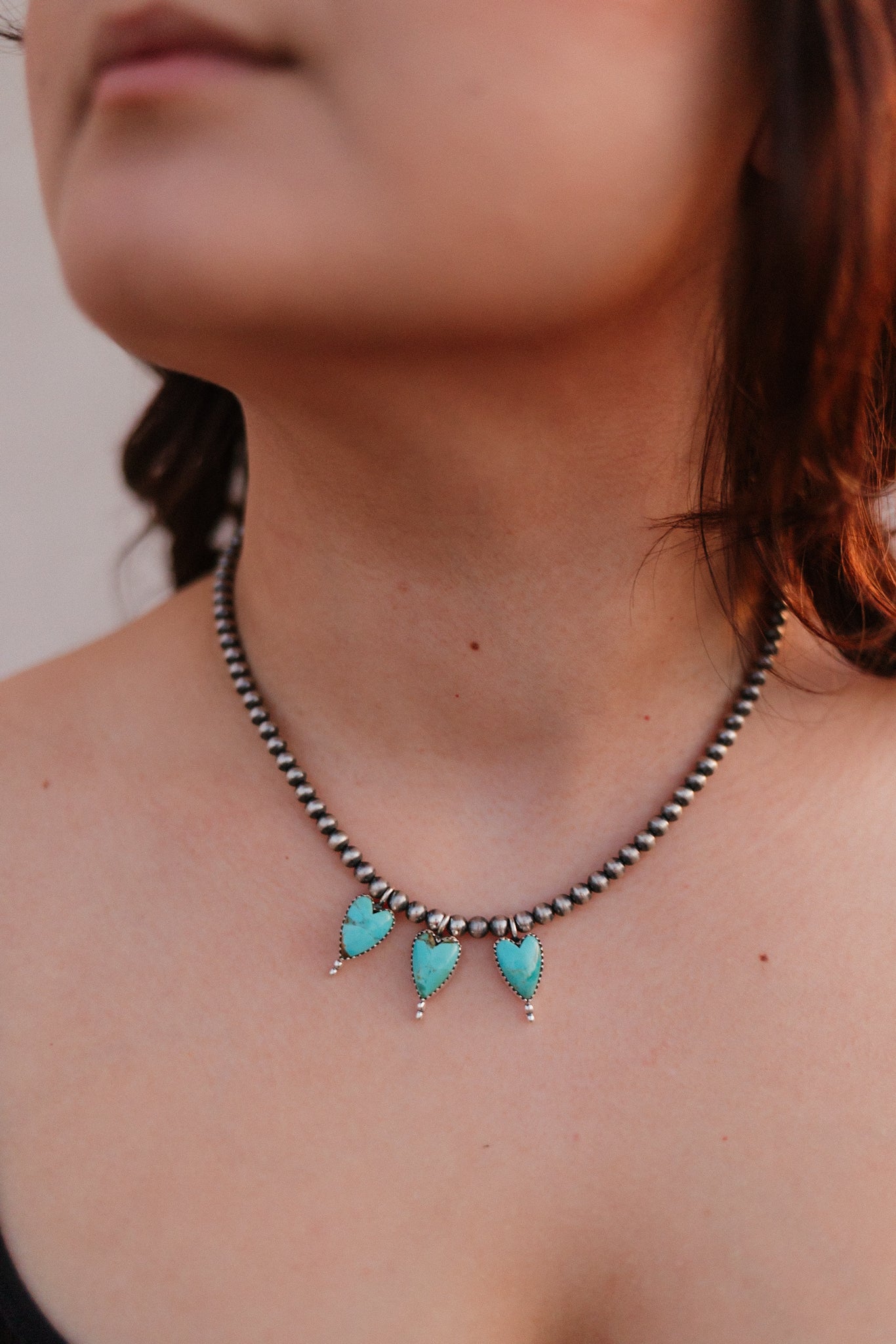 Heart Trio Desert Pearl Necklace-Necklaces-Krush Kandy, Women's Online Fashion Boutique Located in Phoenix, Arizona (Scottsdale Area)