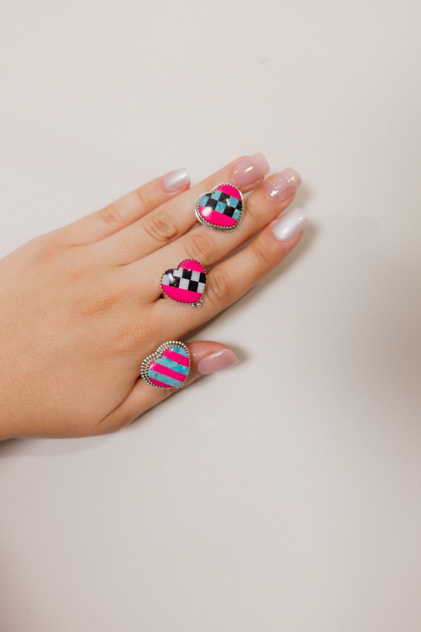 Kandy Stripe & Checkered Rings-Rings-Krush Kandy, Women's Online Fashion Boutique Located in Phoenix, Arizona (Scottsdale Area)