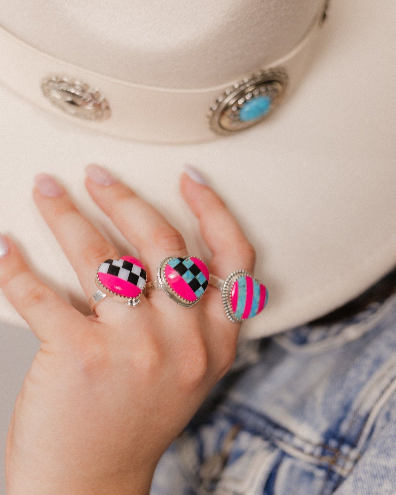 Kandy Stripe & Checkered Rings-Rings-Krush Kandy, Women's Online Fashion Boutique Located in Phoenix, Arizona (Scottsdale Area)