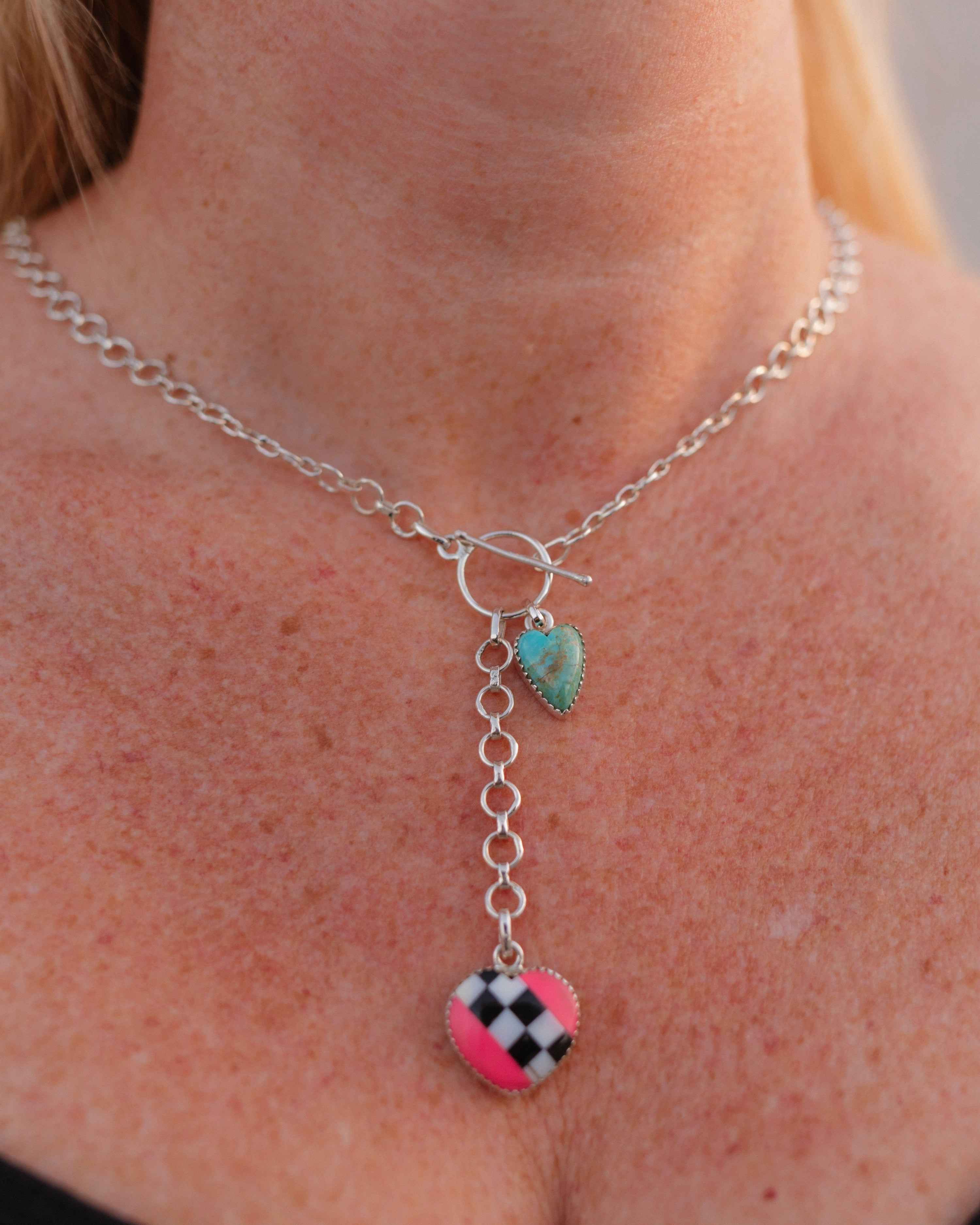 Way To Your Heart Checkered & Stripe Necklaces-Necklaces-Krush Kandy, Women's Online Fashion Boutique Located in Phoenix, Arizona (Scottsdale Area)