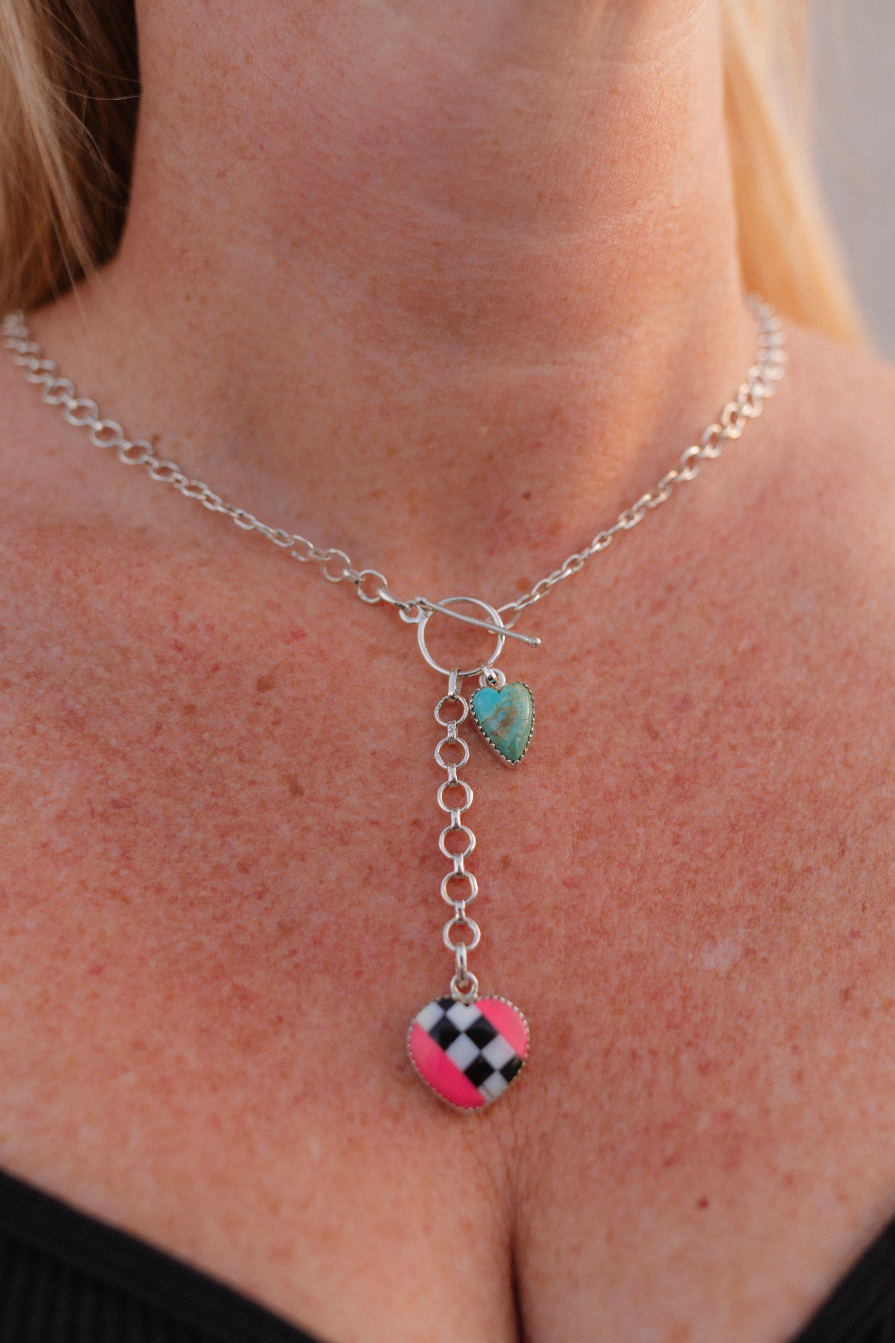 Way To Your Heart Checkered & Stripe Necklaces-Necklaces-Krush Kandy, Women's Online Fashion Boutique Located in Phoenix, Arizona (Scottsdale Area)